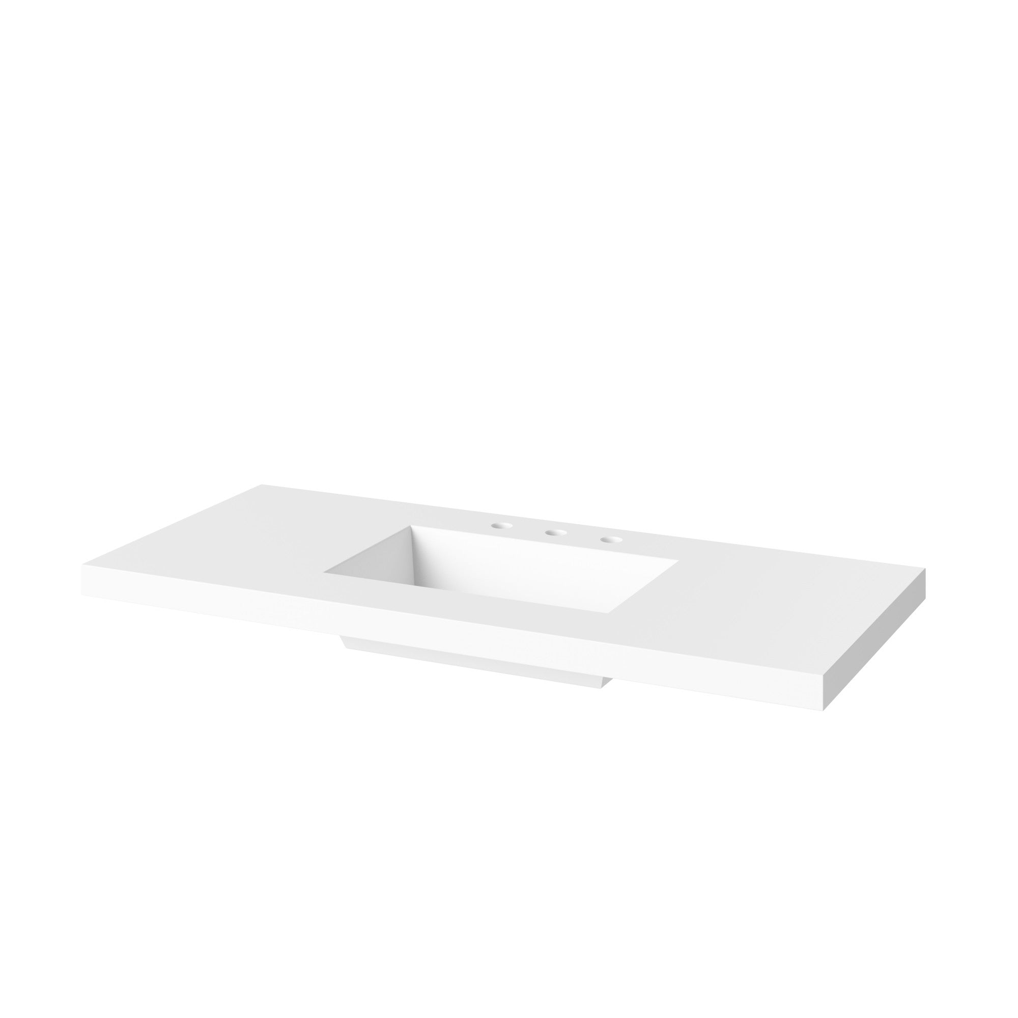 Katara 48" Single Bathroom Vanity Set White, White Resin Vanity Top, Rectangle Bowl | KitchBath