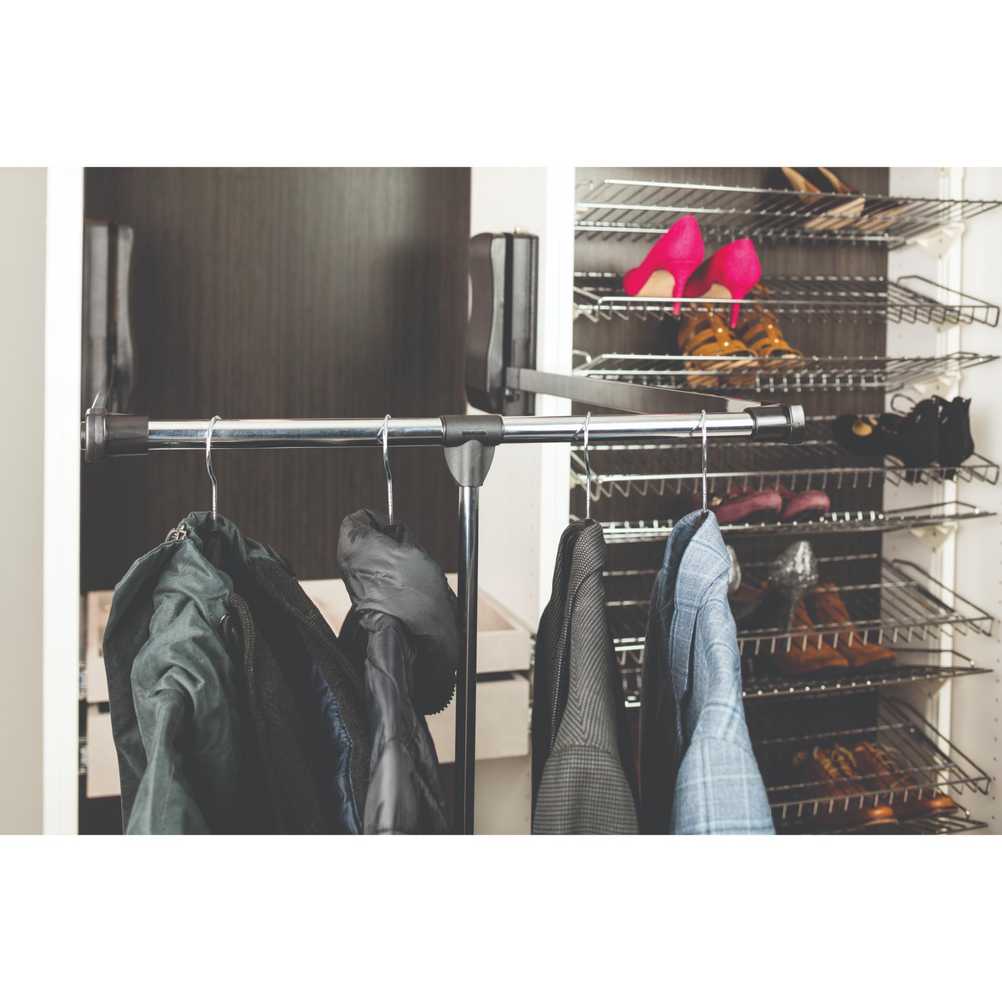 Chrome Expandable Wardrobe Lift for 25-1/2" - 35" Openings | KitchBath