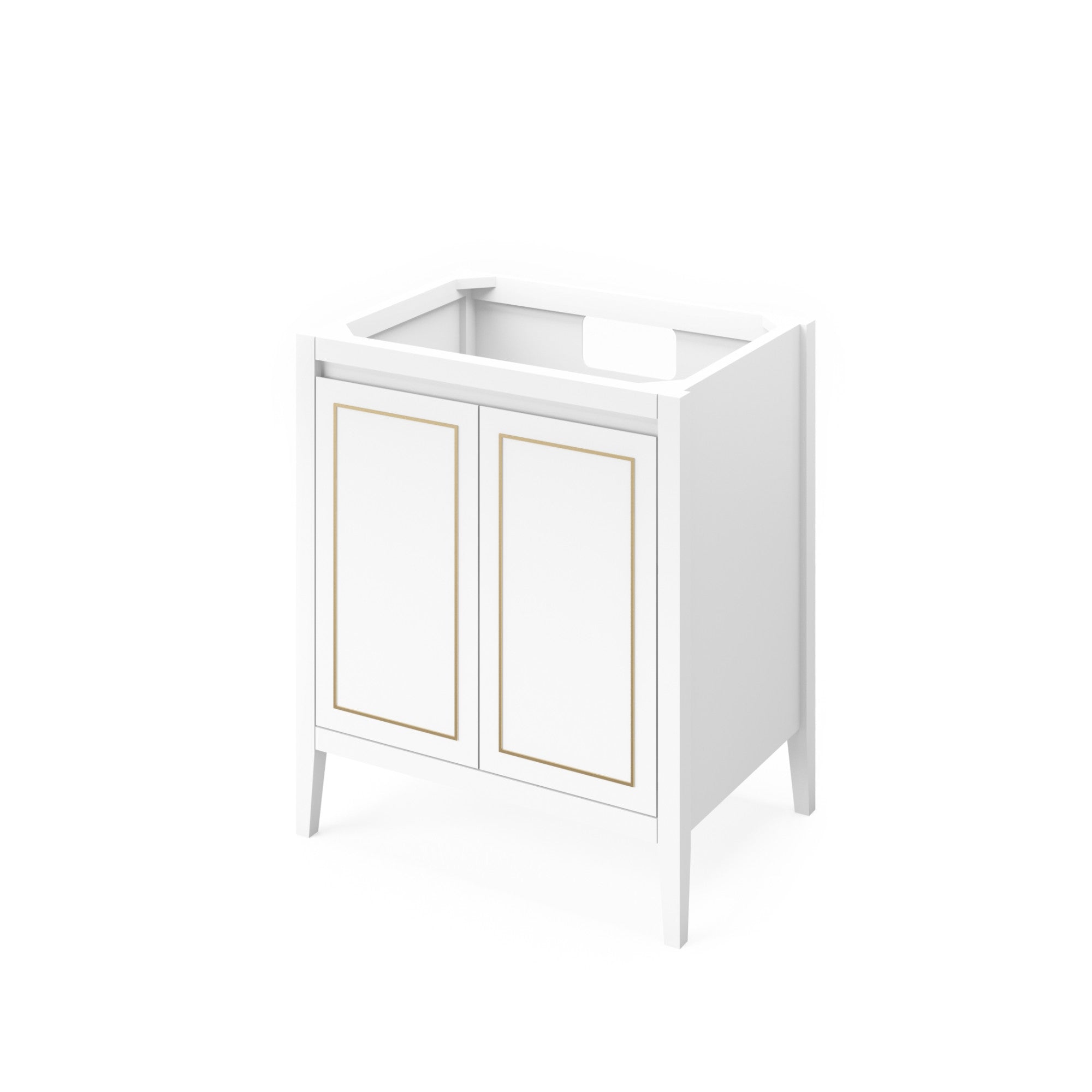 Percival 30" Single Bathroom Vanity Set White, White Resin Vanity Top, Rectangle Bowl | KitchBath