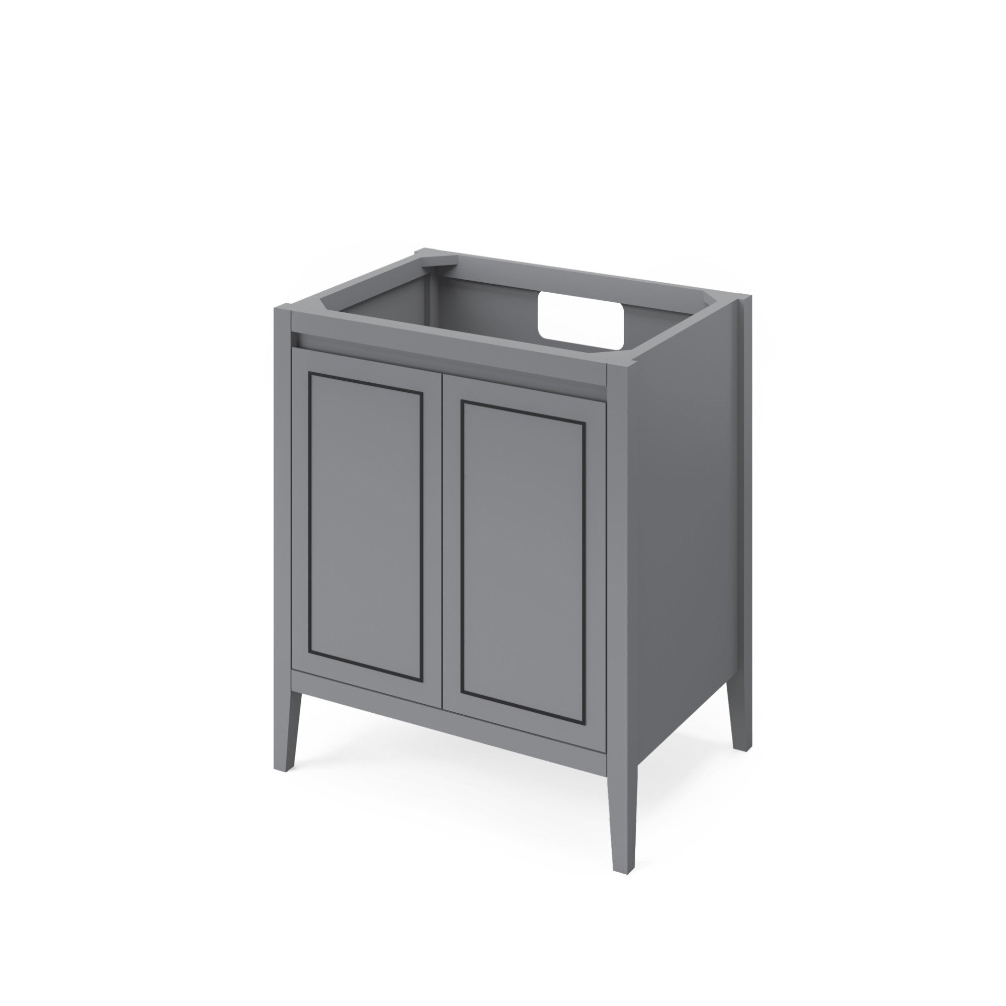 Percival 30" Grey Percival Vanity, White Quartz Vanity Top, Undermount Rectangle Bowl | KitchBath