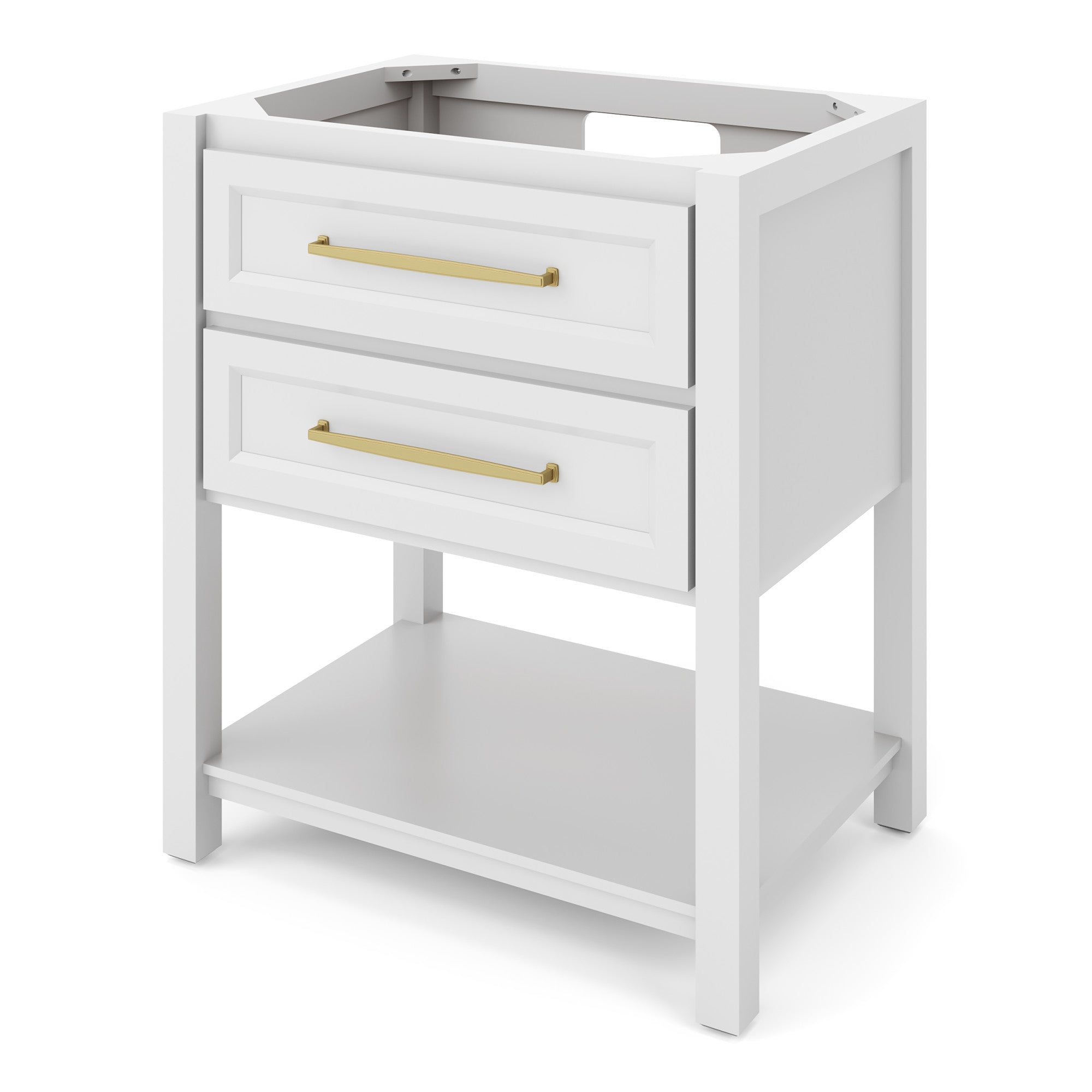 Kipling 30" W  Single Basin Bathroom Vanity Set White, Grey Quartz Vanity Top, Rectangle Bowl | KitchBath