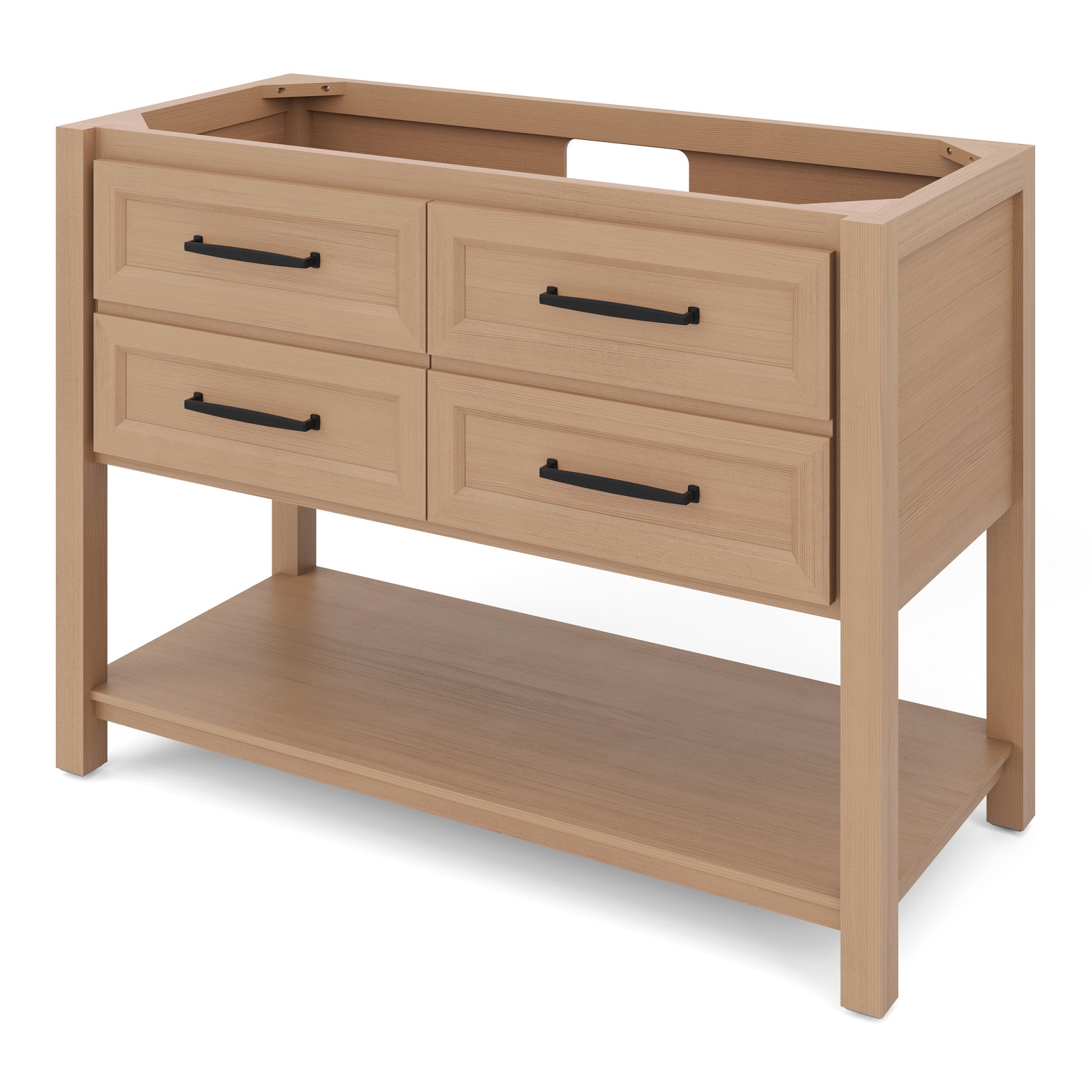 Kipling 48" W  Single Basin Bathroom Vanity Set Natural Oak, Grey Marble Vanity Top, Rectangle Bowl | KitchBath