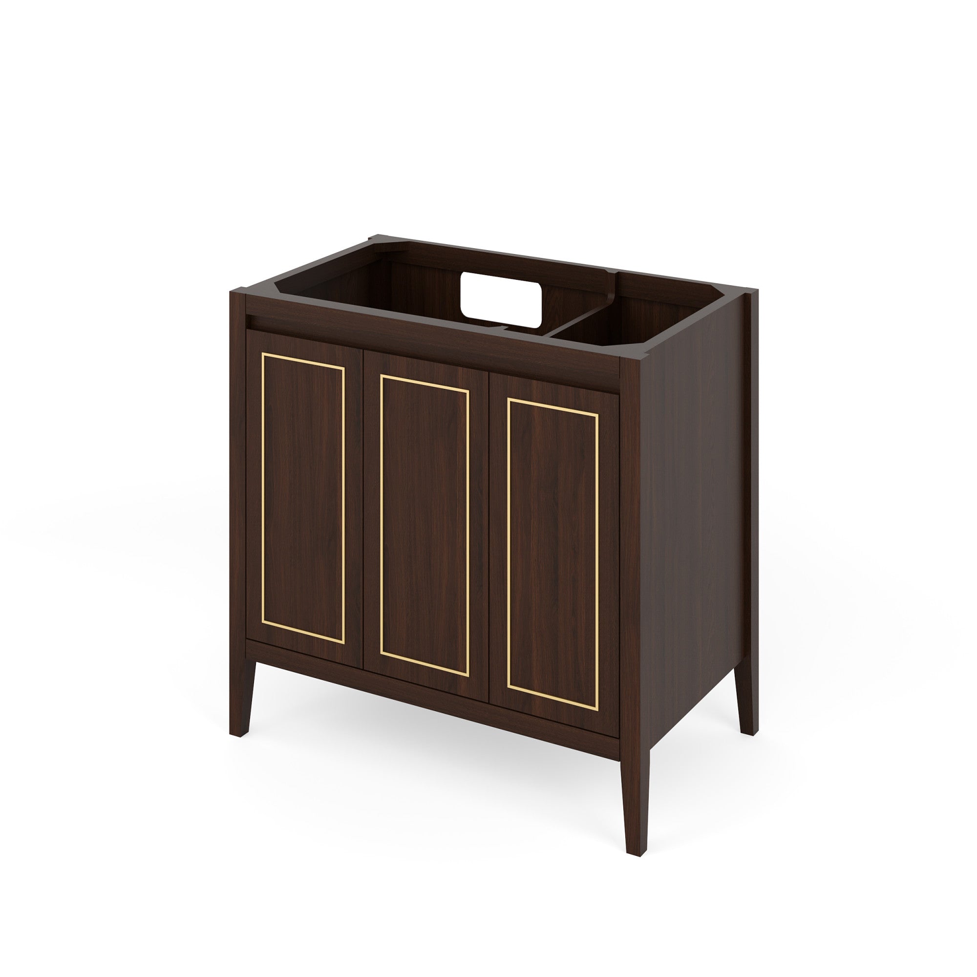 Percival 36" Single Bathroom Vanity Set Dark Walnut, Black Granite Vanity Top, Rectangle Bowl | KitchBath