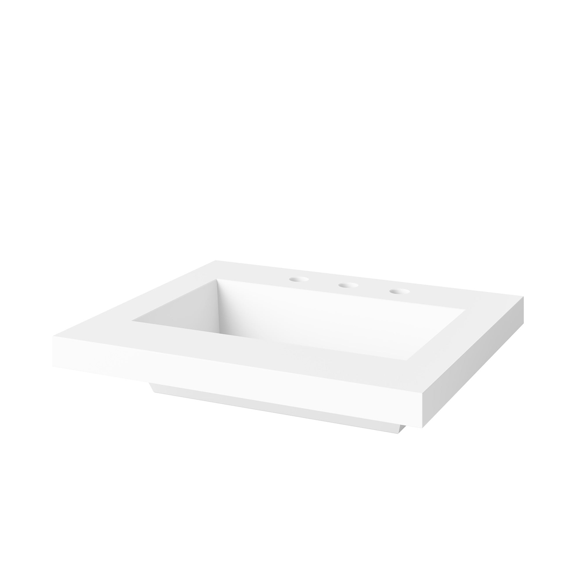 Theodora 24" Single Bathroom Vanity Set Dark Walnut, White Resin Vanity Top, Rectangle Bowl | KitchBath