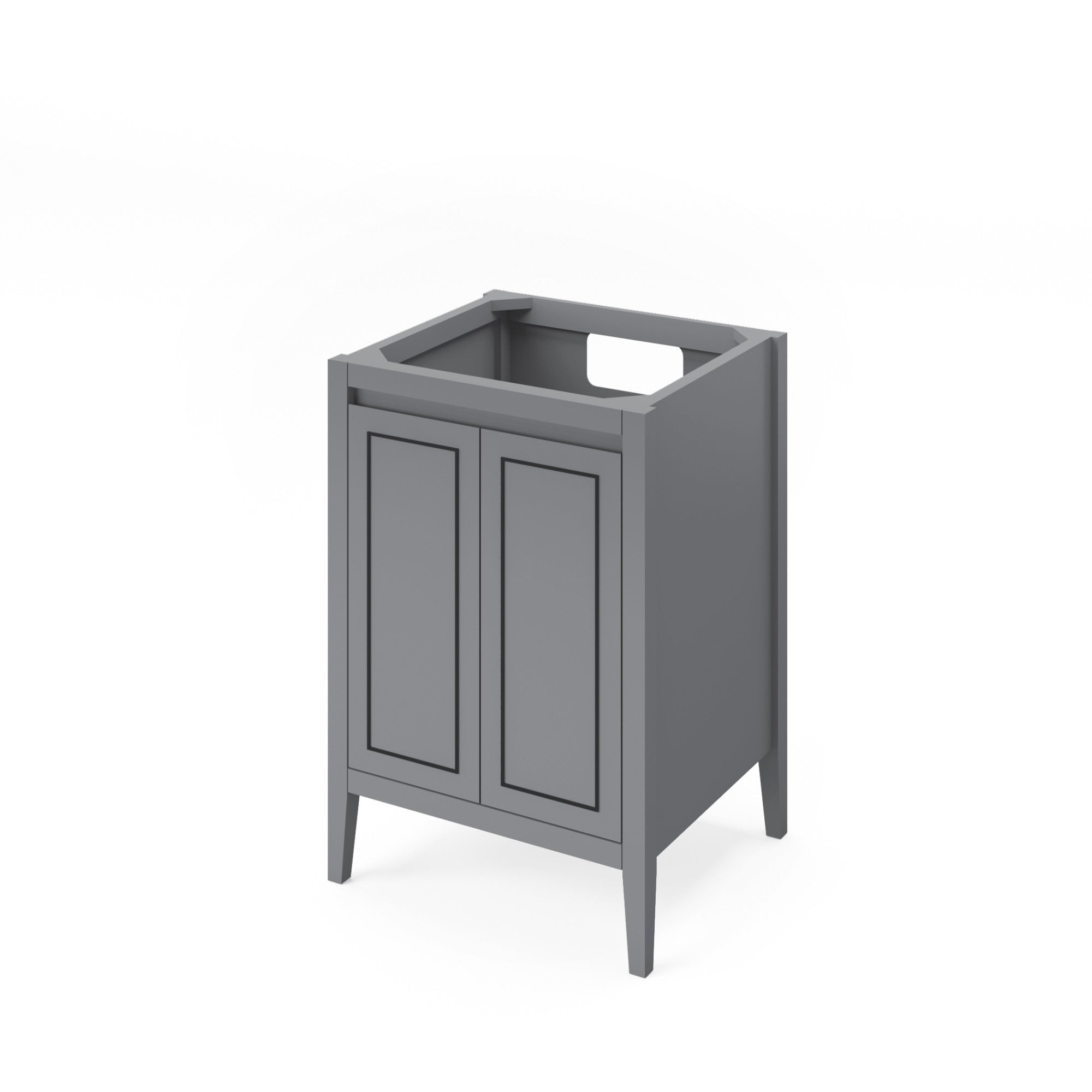 Percival 24" Grey Percival Vanity, White Quartz Vanity Top, Undermount Rectangle Sink | KitchBath