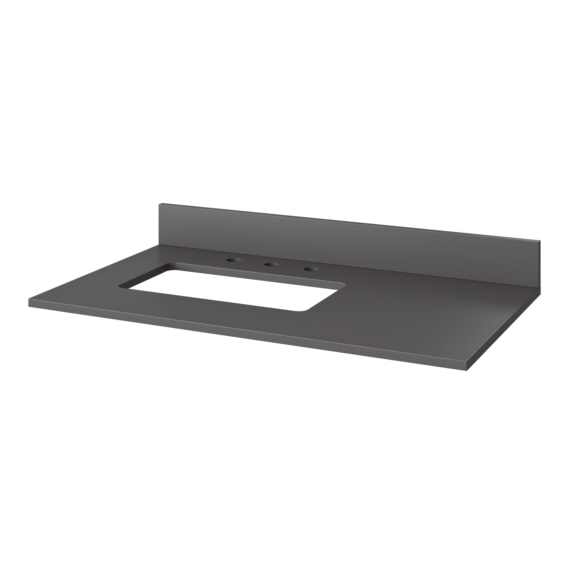 Katara 36" Single Bathroom Vanity Set Dark Walnut, Grey Quartz Vanity Top, Rectangle Bowl | KitchBath