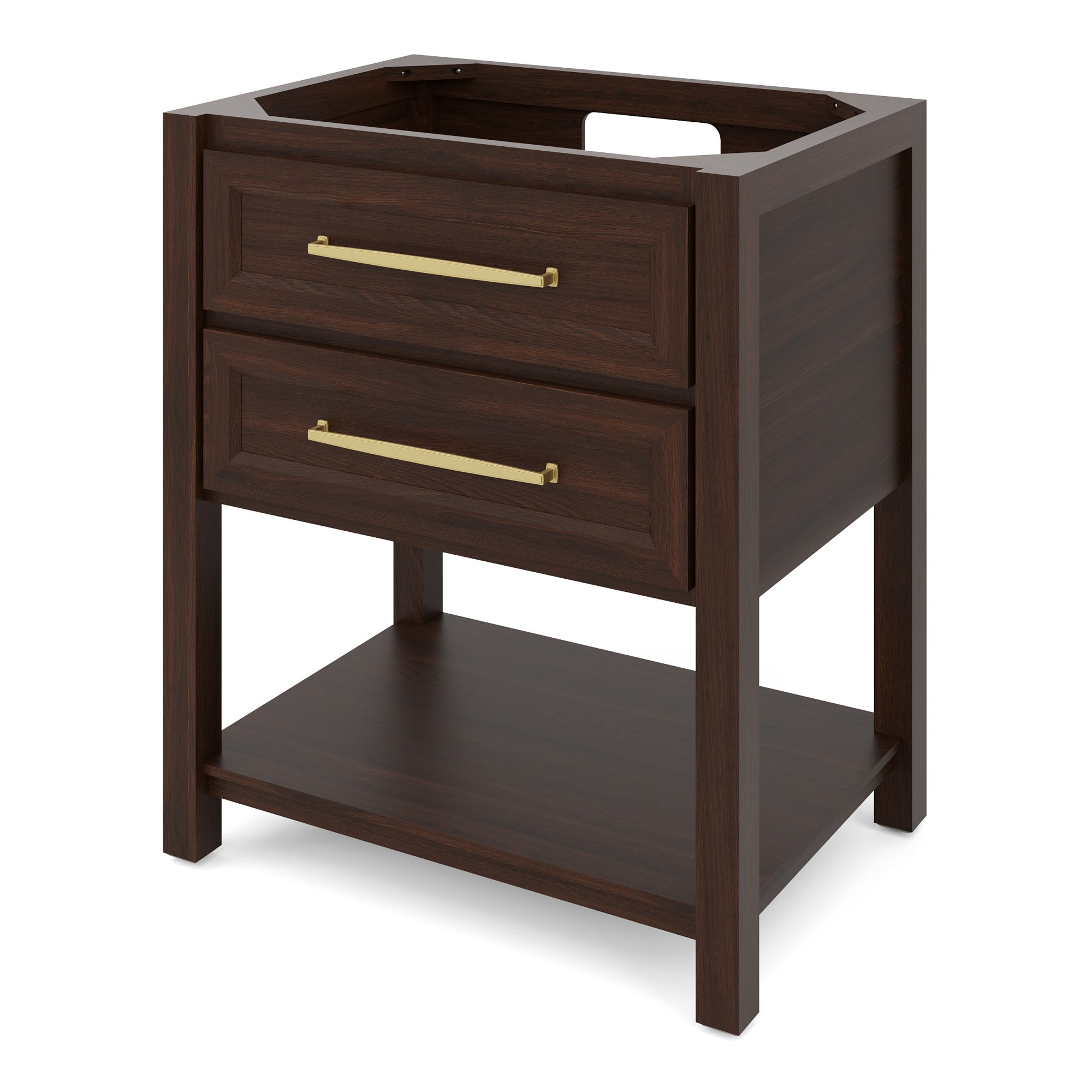 Kipling 30" W  Single Basin Bathroom Vanity Set Dark Walnut, Blue Limestone Vanity Top, Rectangle Bowl | KitchBath