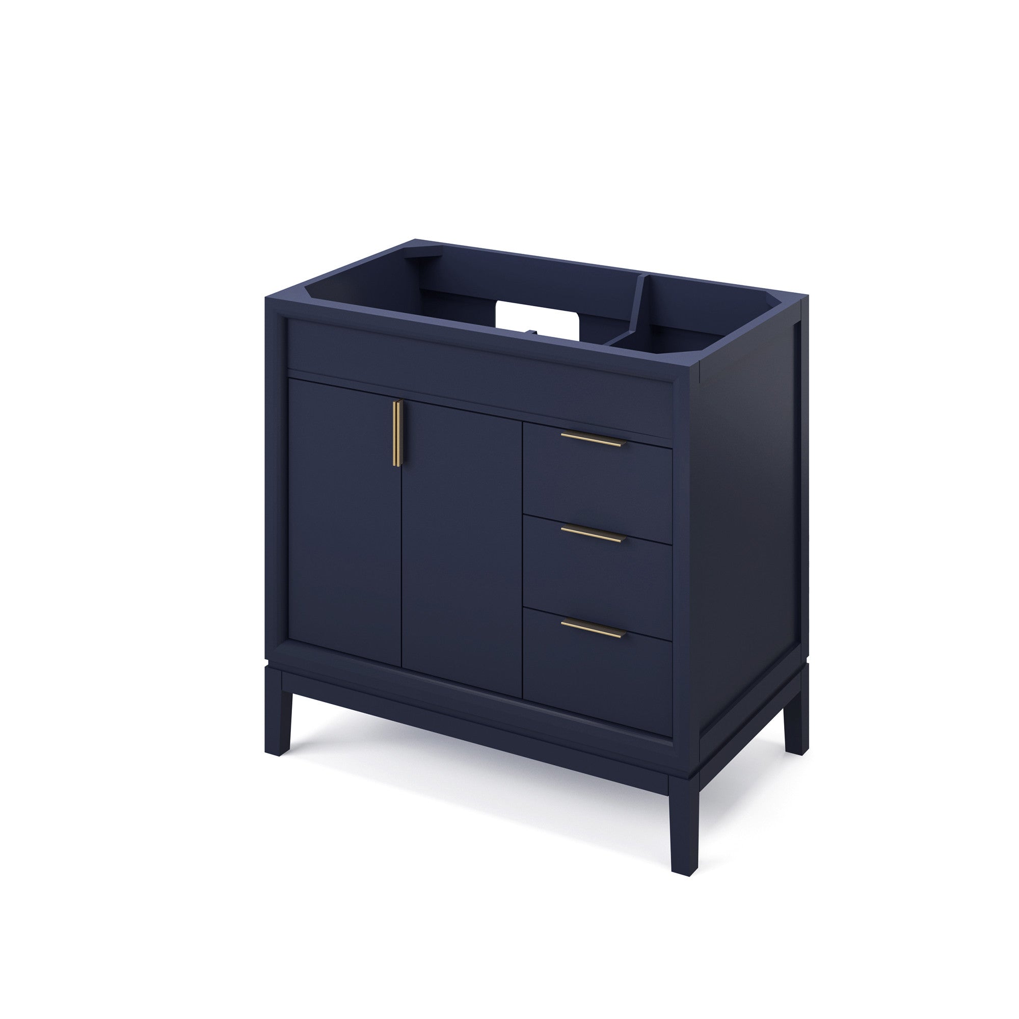 Theodora 36" Single Bathroom Vanity Set Hale Blue, White Resin Vanity Top, Rectangle Bowl | KitchBath