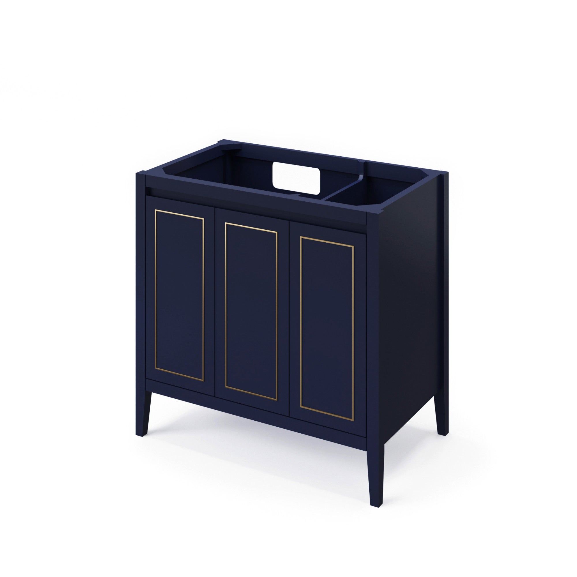 Percival 36" Single Bathroom Vanity Set Hale Blue, White Resin Vanity Top, Rectangle Bowl | KitchBath