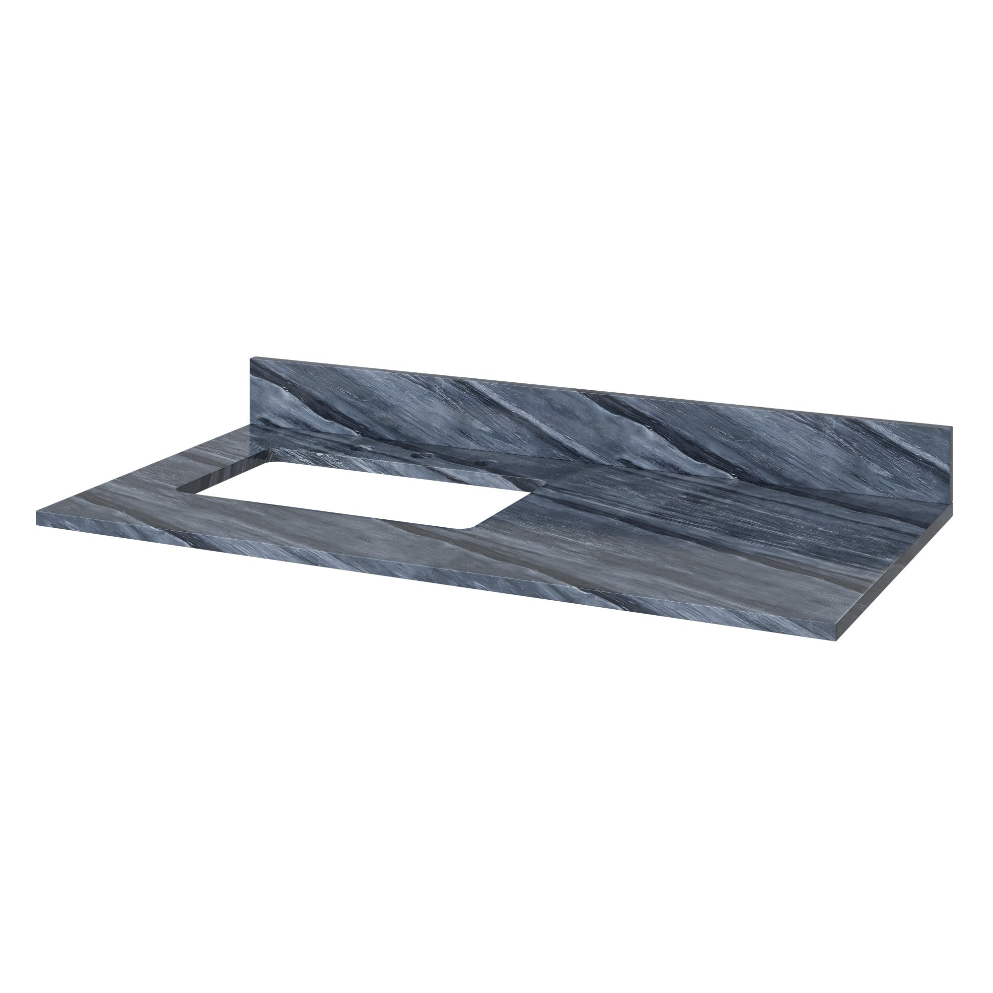 Katara 42" Single Bathroom Vanity Set Natural Oak, Grey Marble Vanity Top, Rectangle Bowl | KitchBath