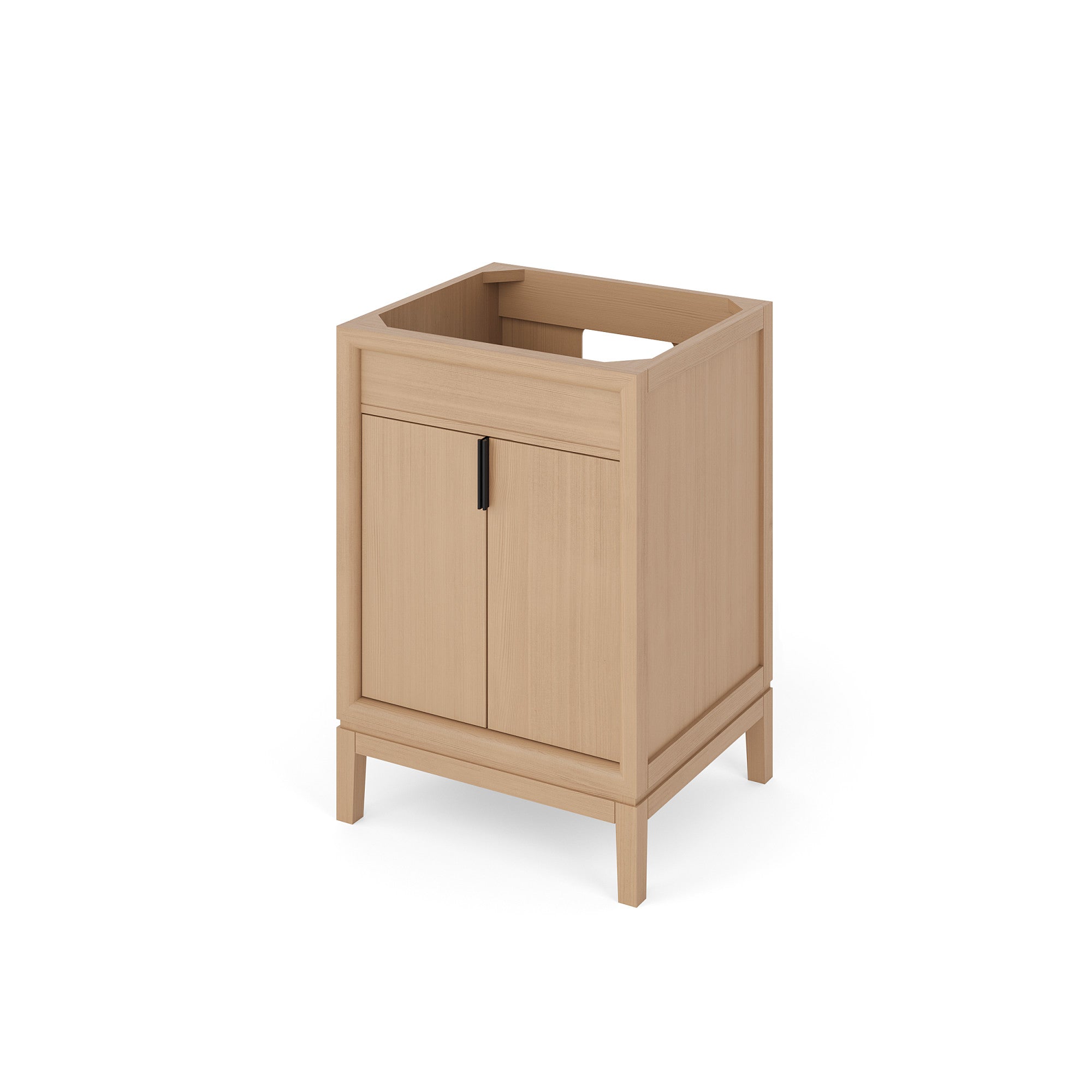 Theodora 24" Single Bathroom Vanity Set Natural Oak, White Resin Vanity Top, Rectangle Bowl | KitchBath