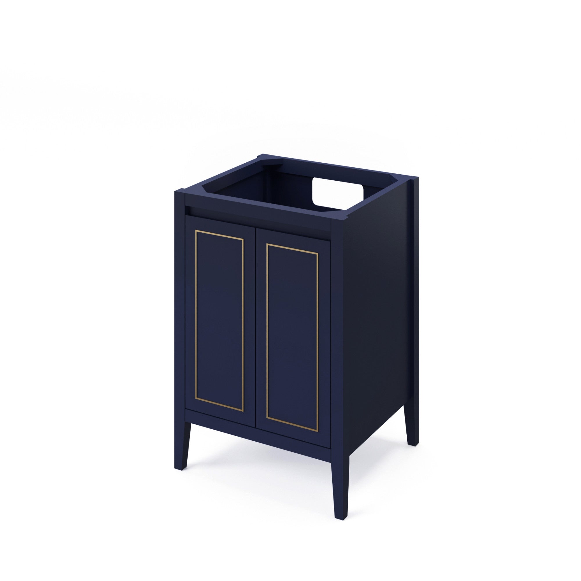 Percival 24" Hale Blue Percival Vanity, White Quartz Vanity Top, Undermount Rectangle Bowl | KitchBath