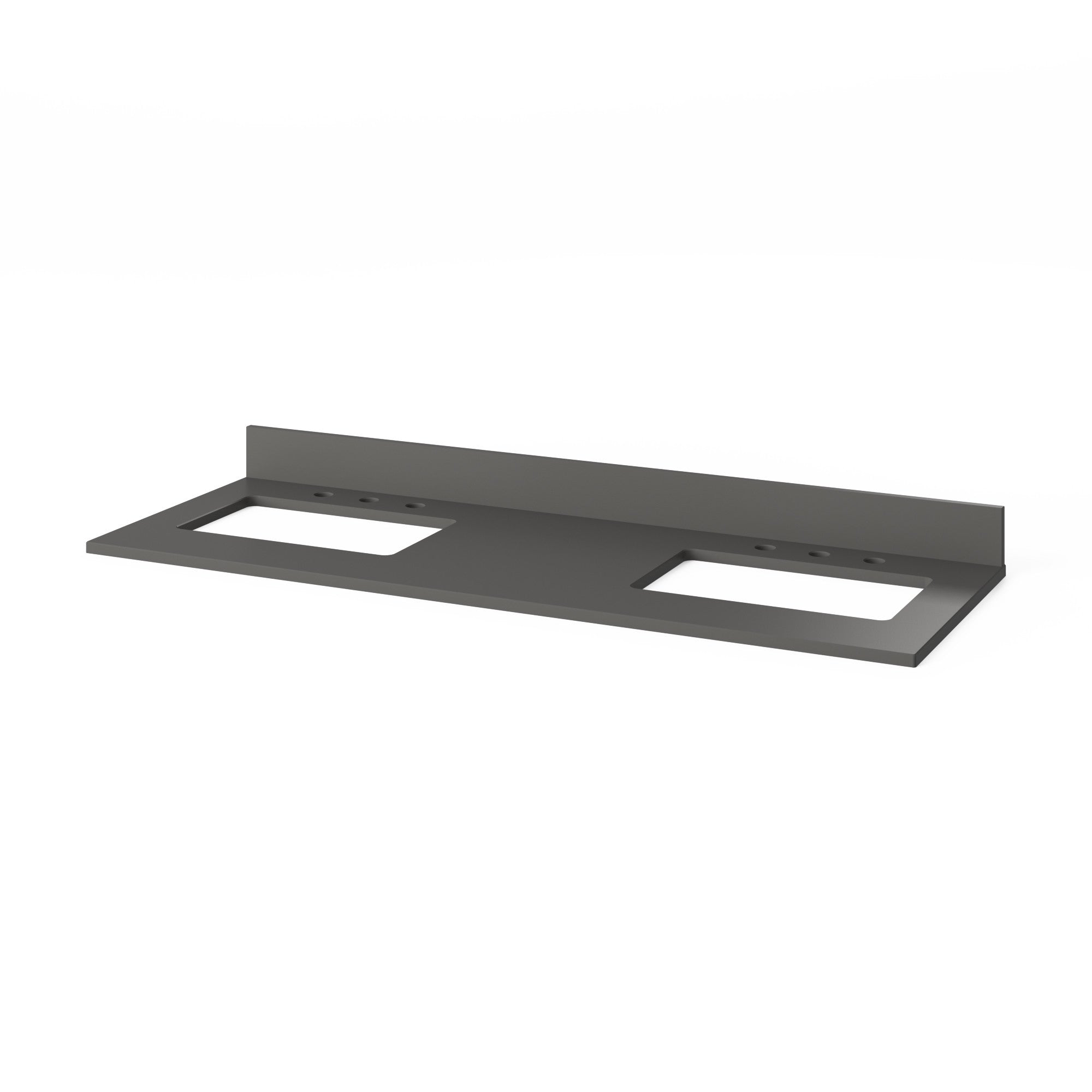 Theodora 60" Double Bathroom Vanity Set Natural Oak, Grey Quartz Vanity Top, Rectangle Bowl | KitchBath