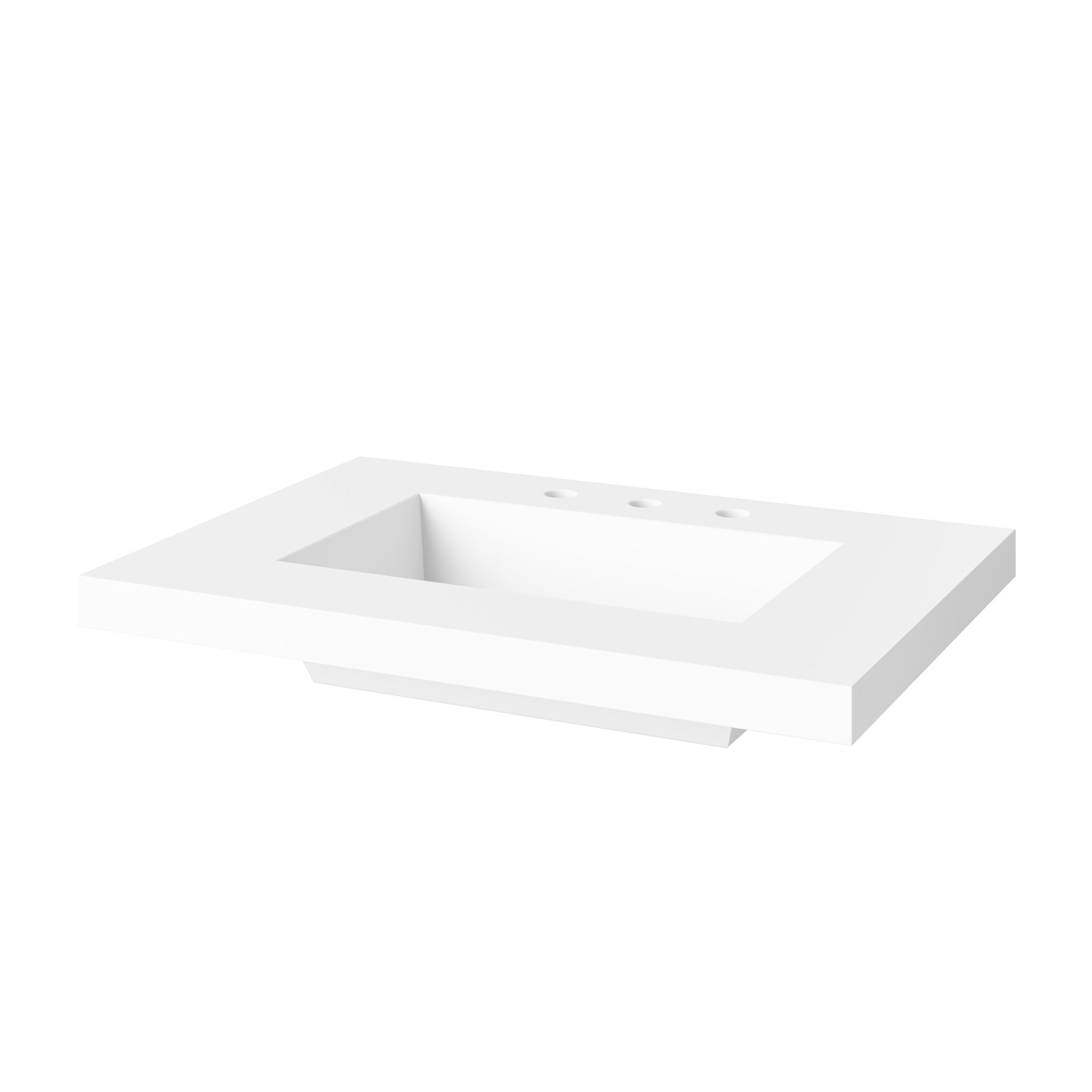 Theodora 30" Single Bathroom Vanity Set White, White Resin Vanity Top, Rectangle Bowl | KitchBath