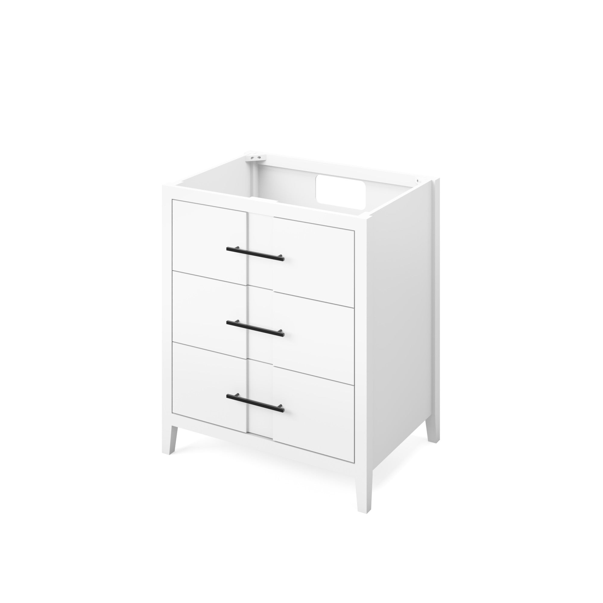 Katara 30" White Katara Vanity, White Quartz Vanity Top, Undermount Rectangle Bowl | KitchBath