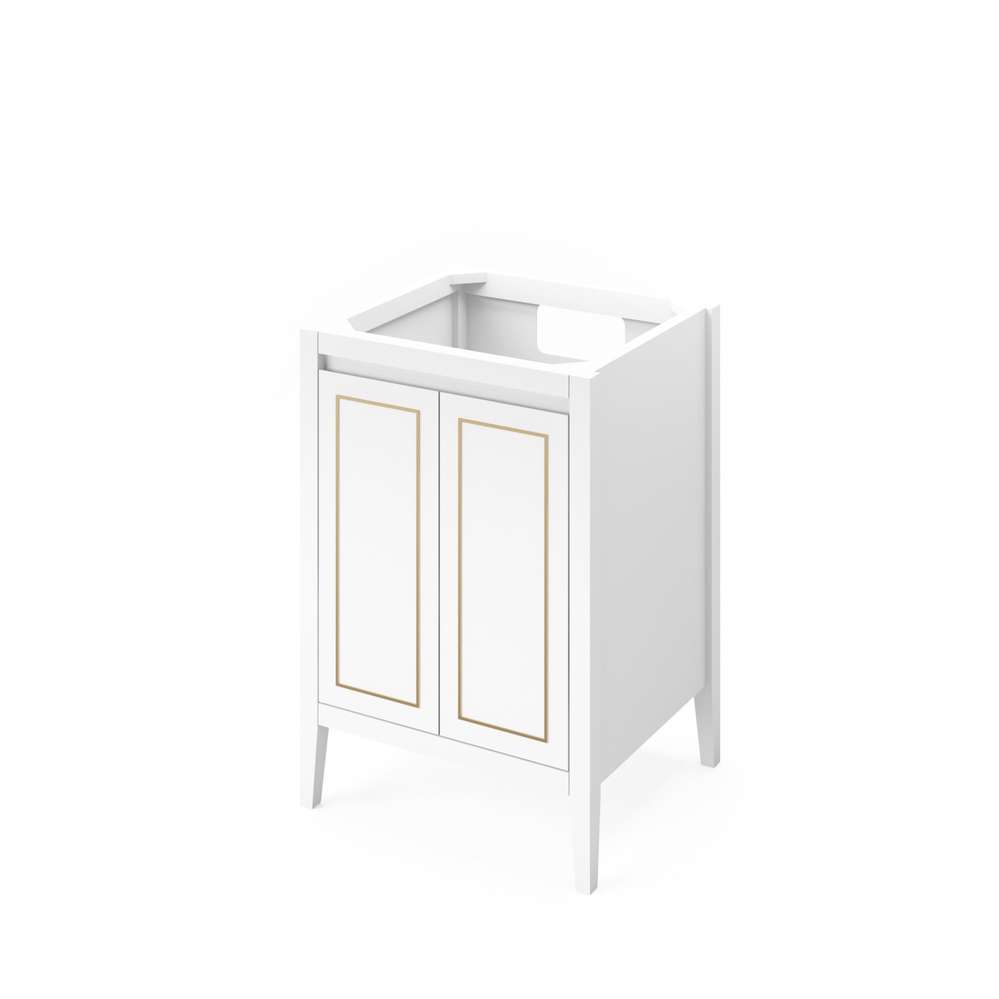 Percival 24" White Percival Vanity, White Quartz Vanity Top, Undermount Rectangle Sink | KitchBath