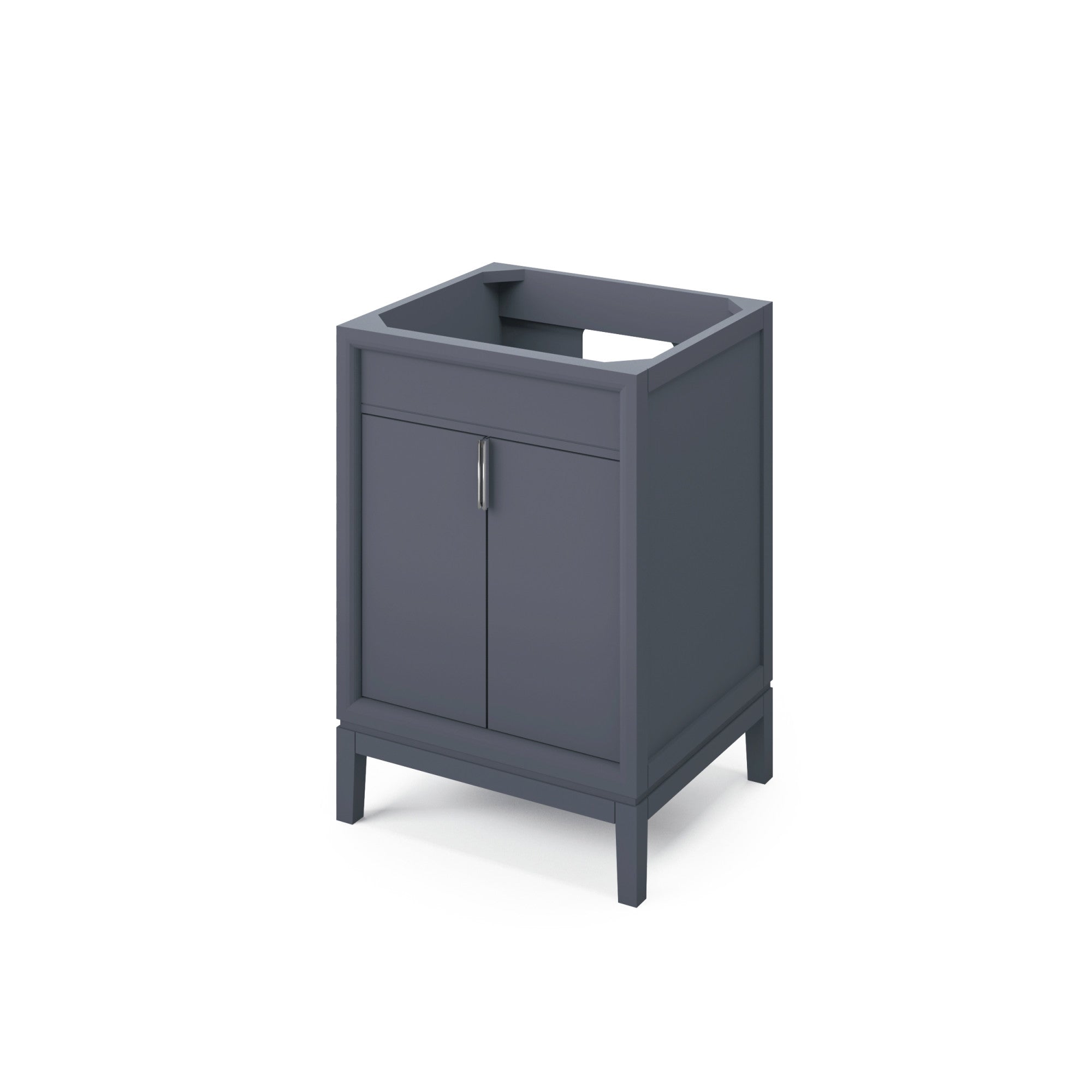 Theodora 24" Blue Steel Theodora Vanity, White Quartz Vanity Top, Undermount Rectangle Bowl | KitchBath