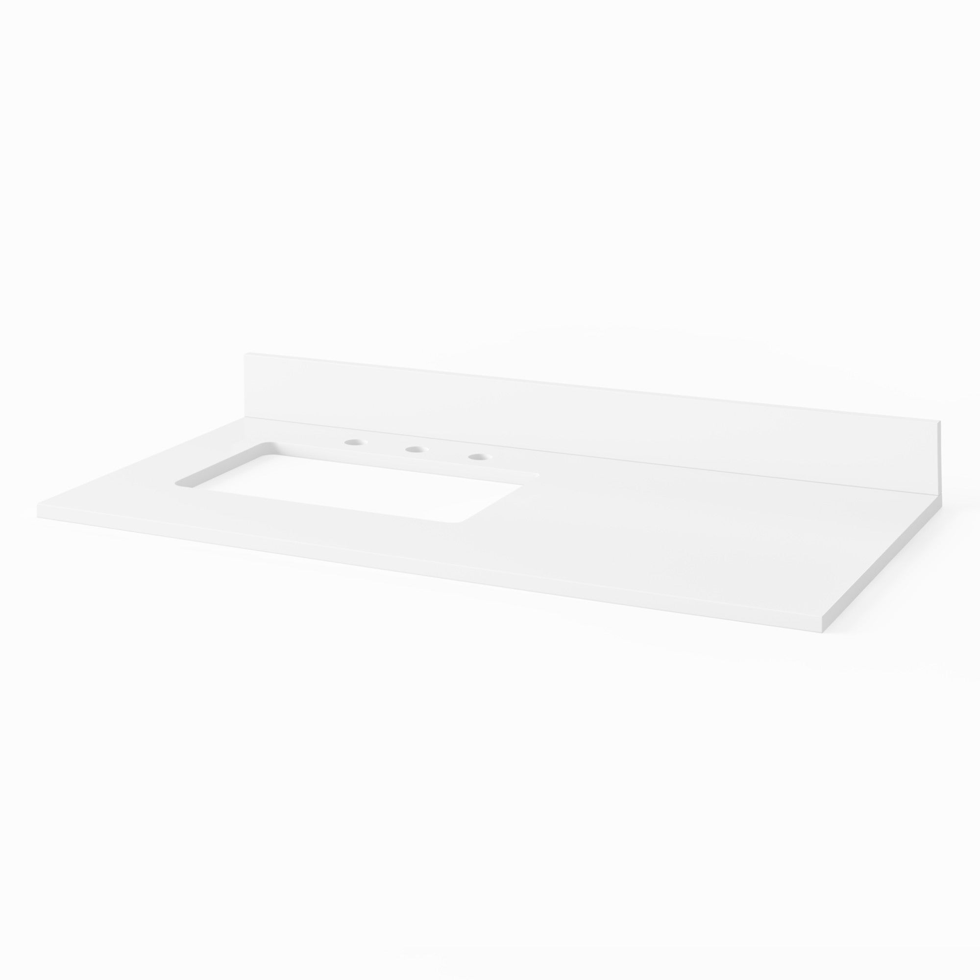 Katara 42" Grey Katara Vanity, Left Offset, White Quartz Vanity Top, Undermount Rectangle Bowl | KitchBath