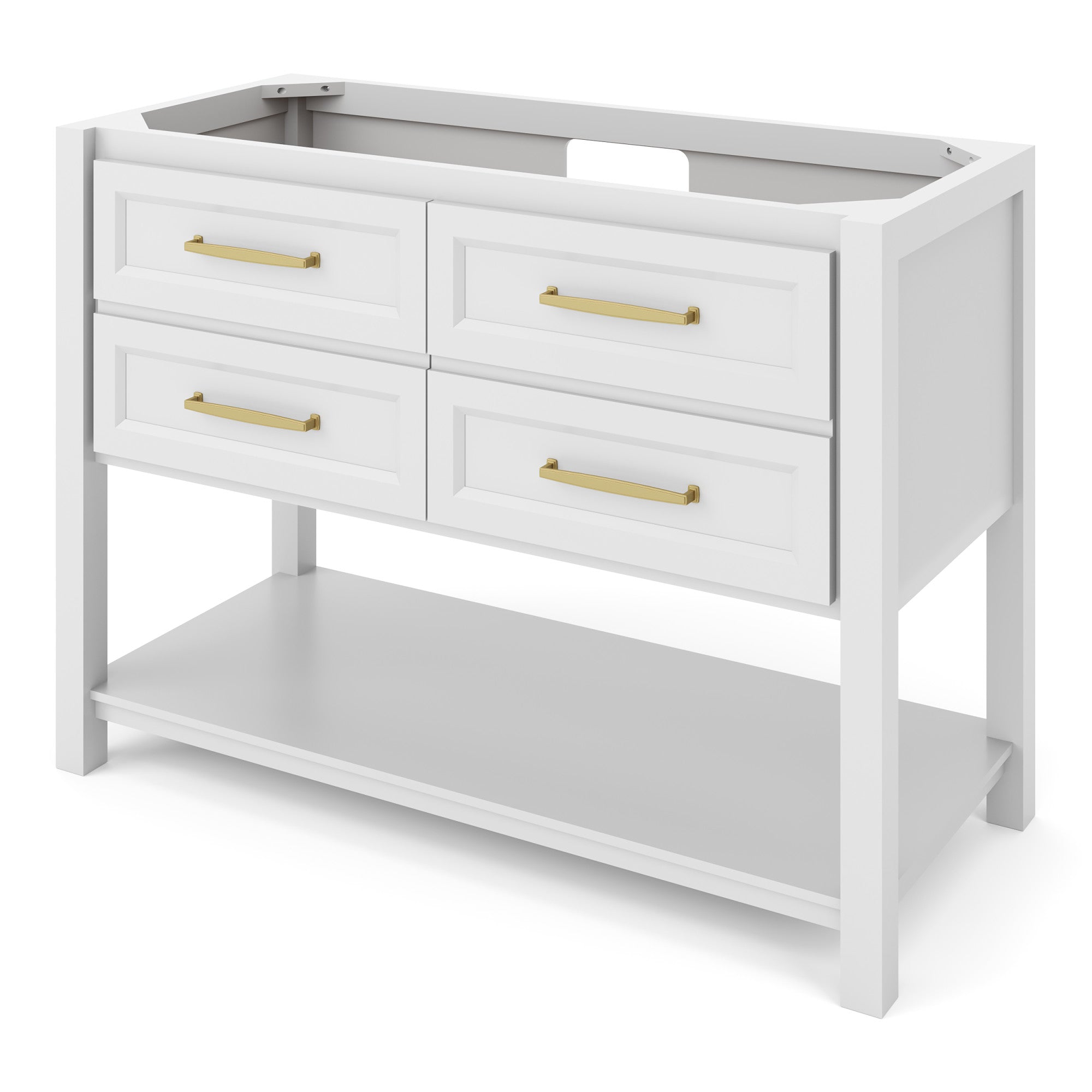 Kipling 48" W  Single Basin Bathroom Vanity Set White, Blue Limestone Vanity Top, Rectangle Bowl | KitchBath