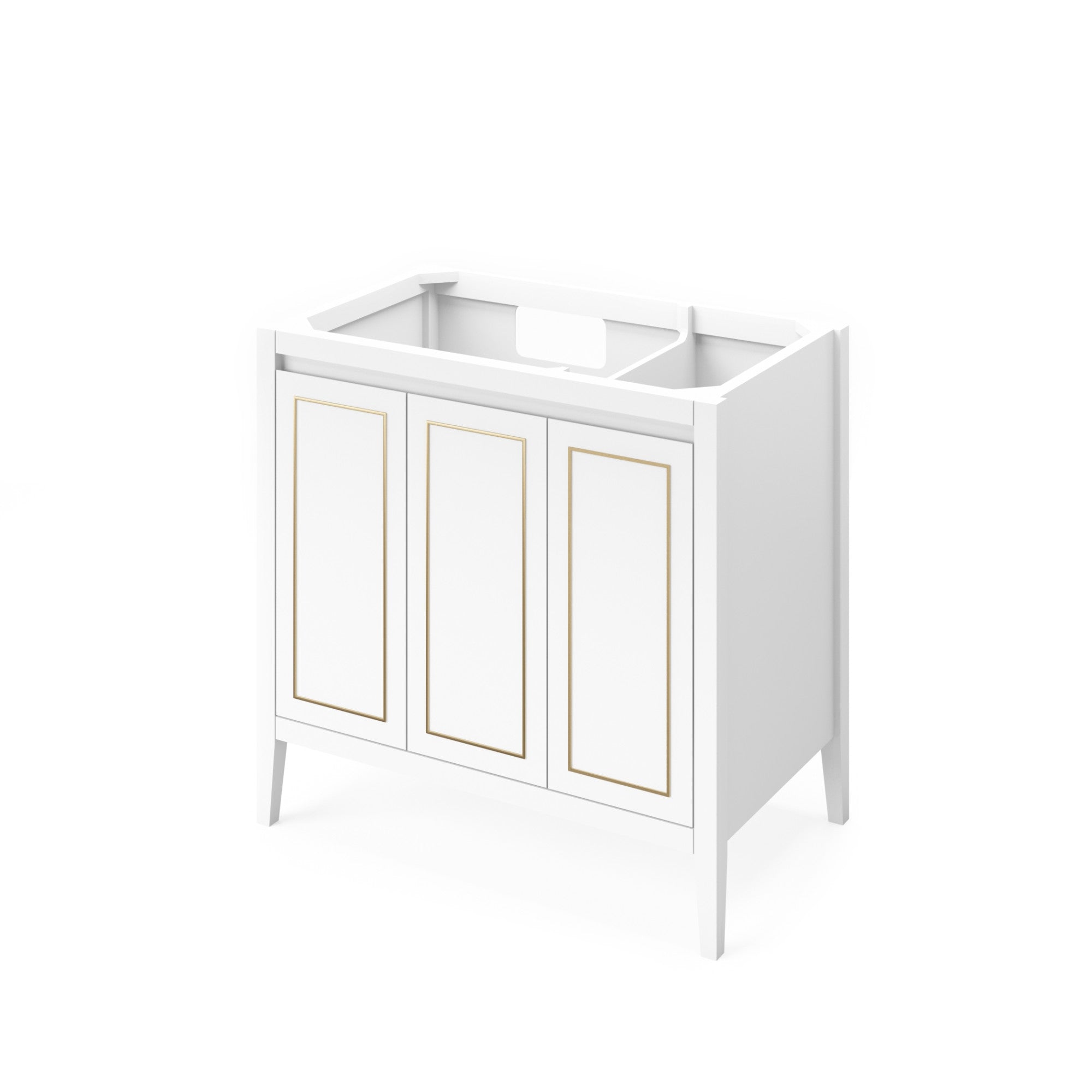 Percival 36" Single Bathroom Vanity Set White, White Resin Vanity Top, Rectangle Bowl | KitchBath