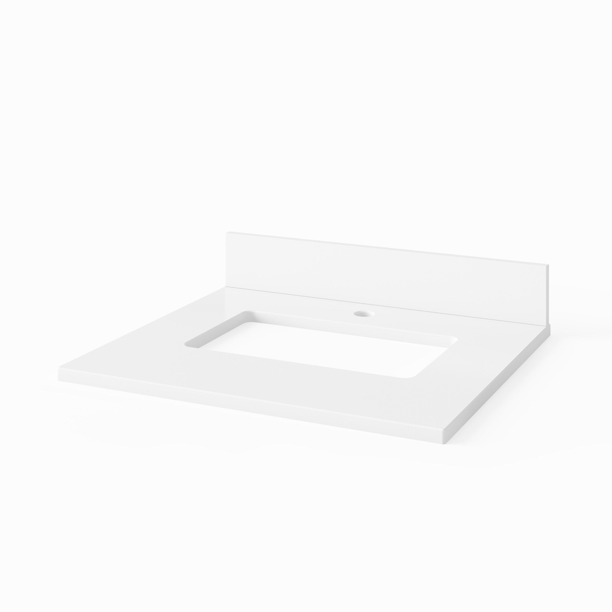 Katara 24" Single Bathroom Vanity Set Dark Walnut, White Quartz Vanity Top, Rectangle Bowl | KitchBath