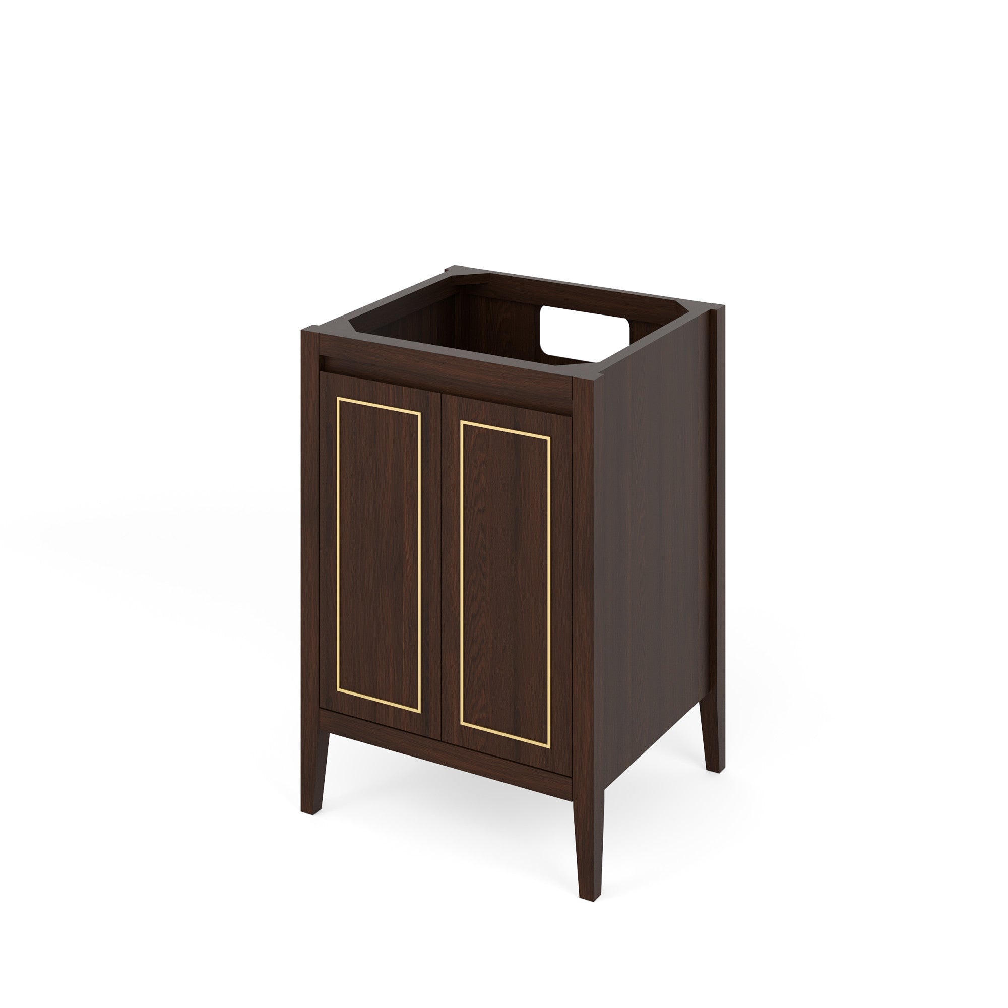 Percival 24" Single Bathroom Vanity Set Dark Walnut, White Quartz Vanity Top, Rectangle Sink | KitchBath