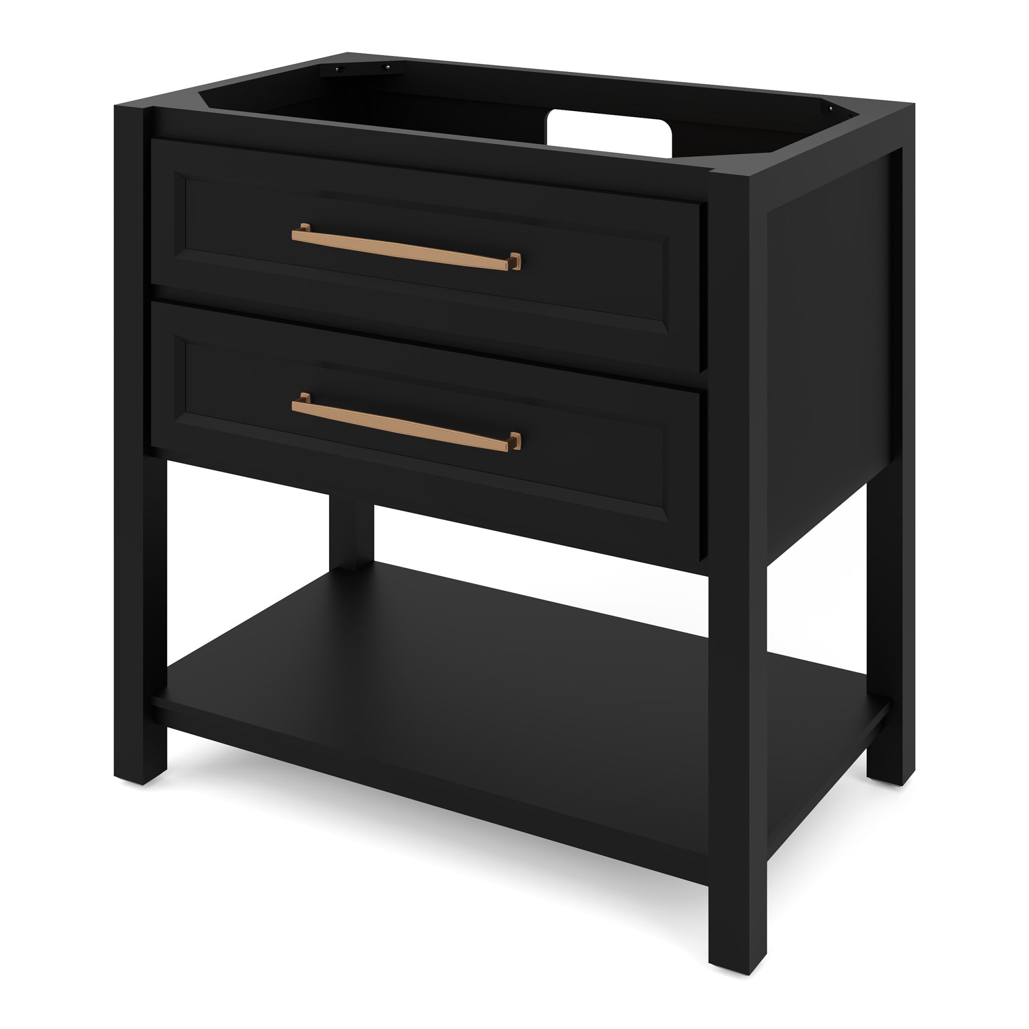 Kipling 36" W  Single Basin Bathroom Vanity Set Black, Grey Marble Vanity Top, Rectangle Bowl | KitchBath
