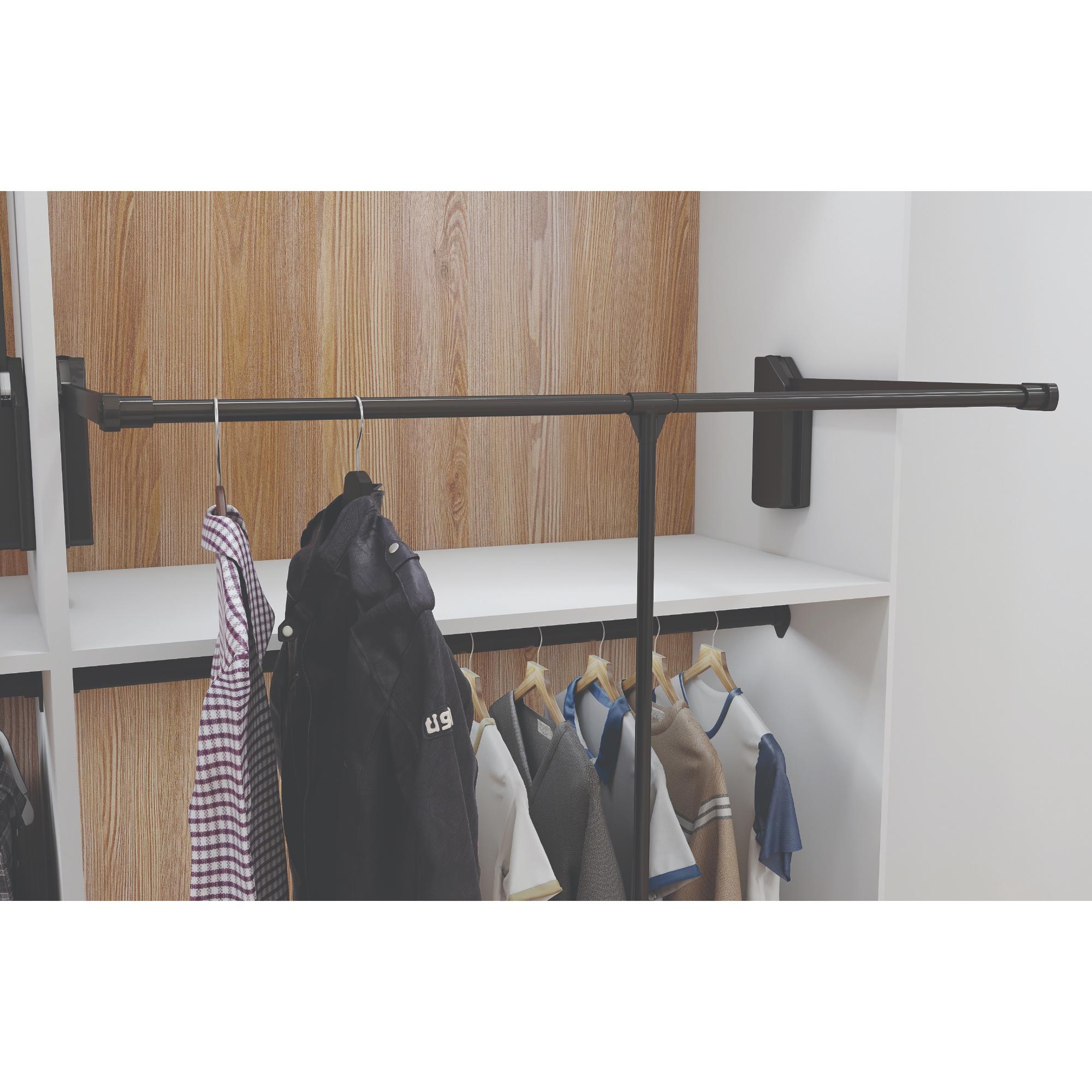 Black Soft-close Expandable Wardrobe Lift for 33" - 48" Openings | KitchBath