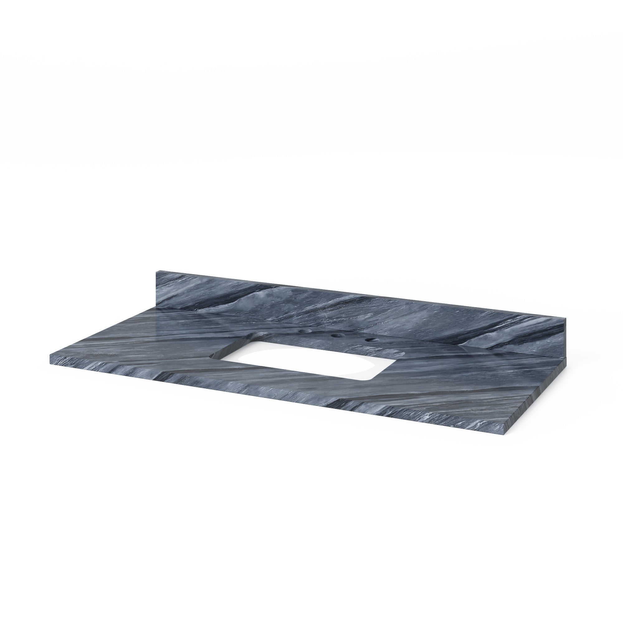 Kipling 48" W  Single Basin Bathroom Vanity Set Natural Oak, Grey Marble Vanity Top, Rectangle Bowl | KitchBath