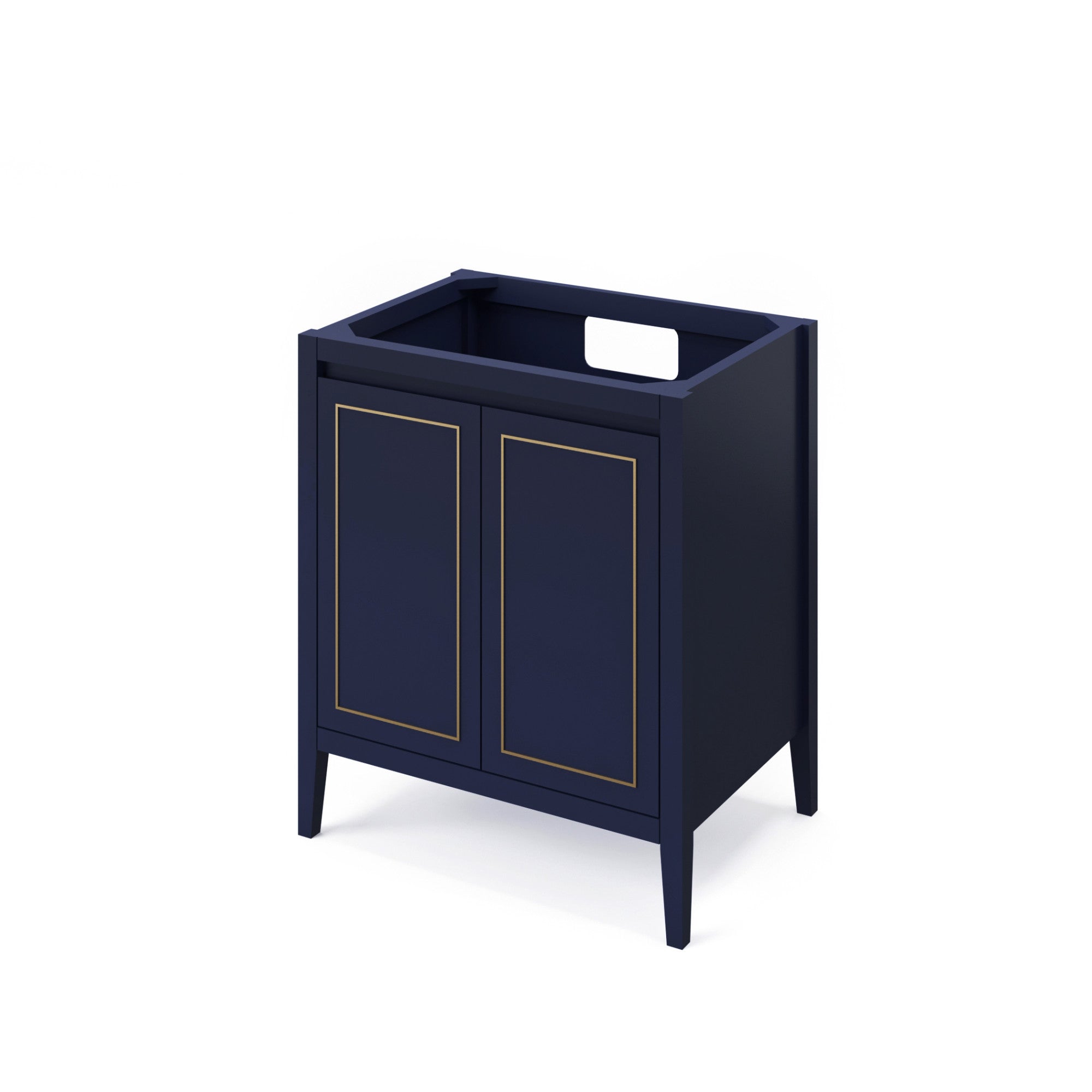 Percival 30" Hale Blue Percival Vanity, White Quartz Vanity Top, Undermount Rectangle Sink | KitchBath