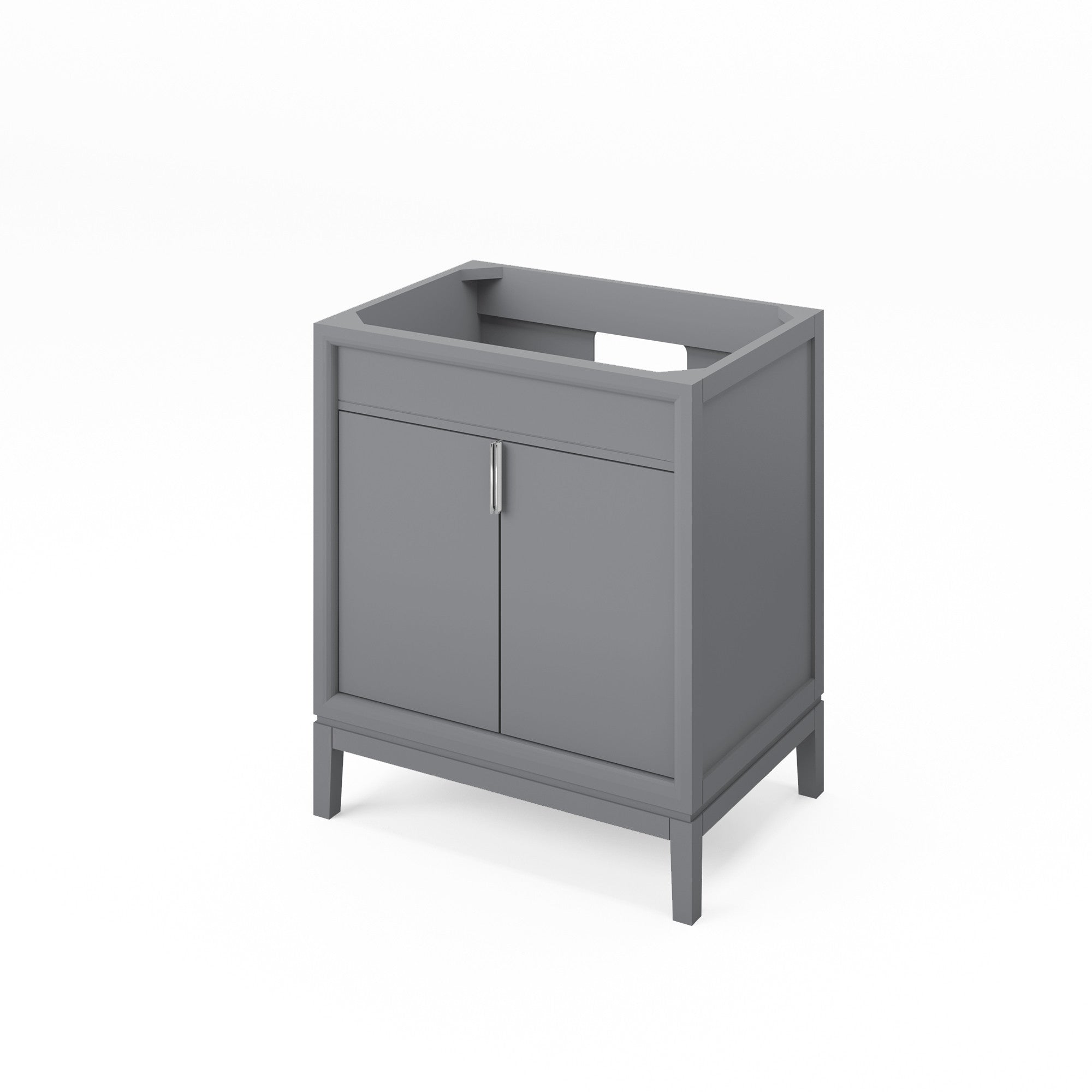 Theodora 30" Grey Theodora Vanity, White Quartz Vanity Top, Undermount Rectangle Sink | KitchBath