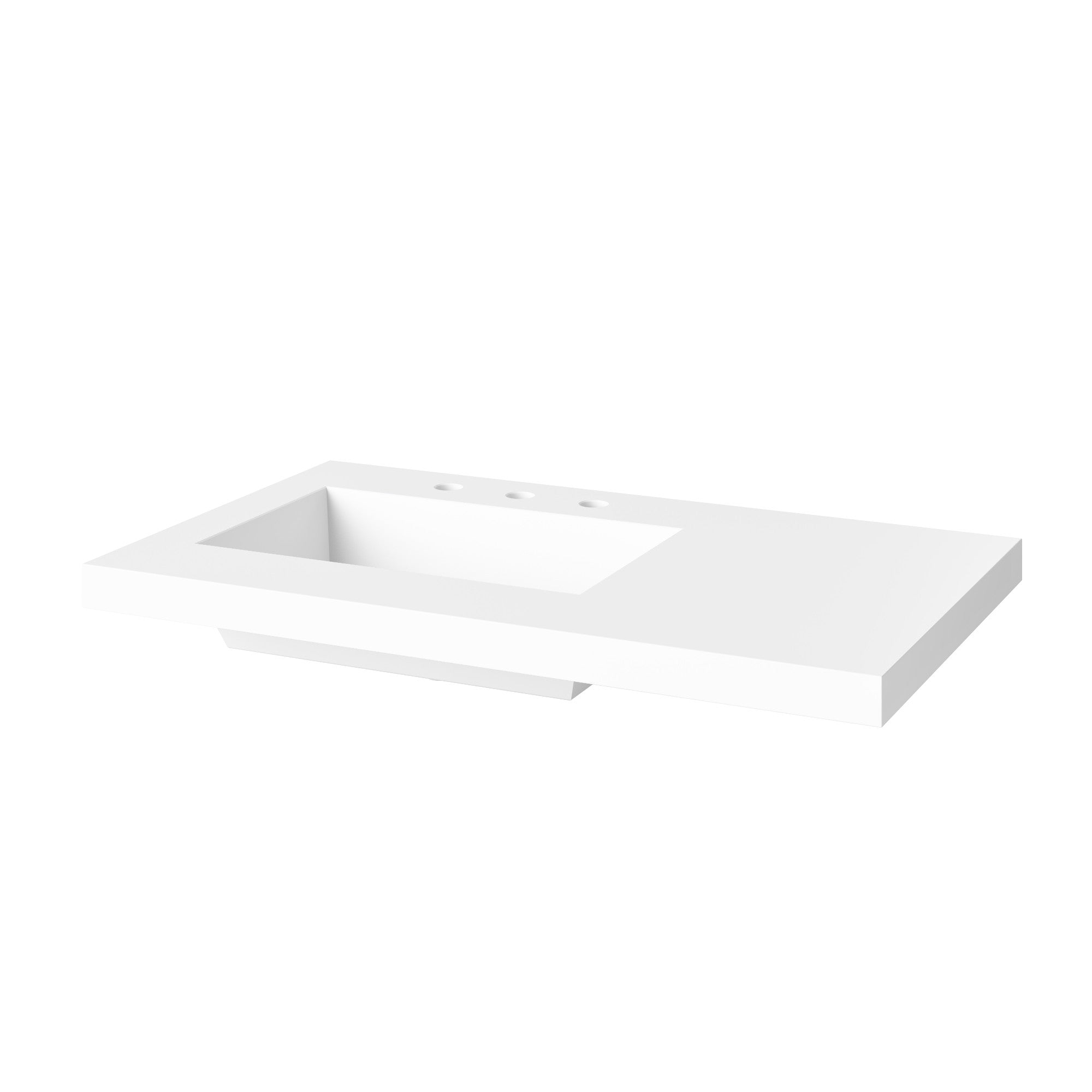 Theodora 36" Single Bathroom Vanity Set Black, White Resin Vanity Top, Rectangle Bowl | KitchBath