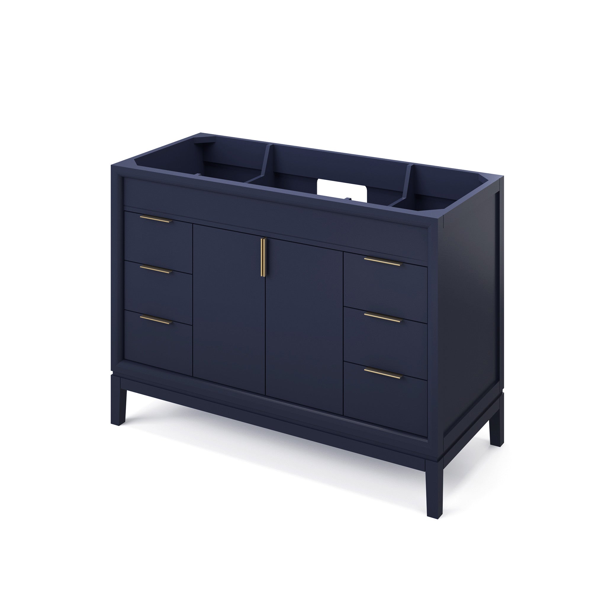 Theodora 48" Single Bathroom Vanity Set Hale Blue, White Resin Vanity Top, Rectangle Bowl | KitchBath