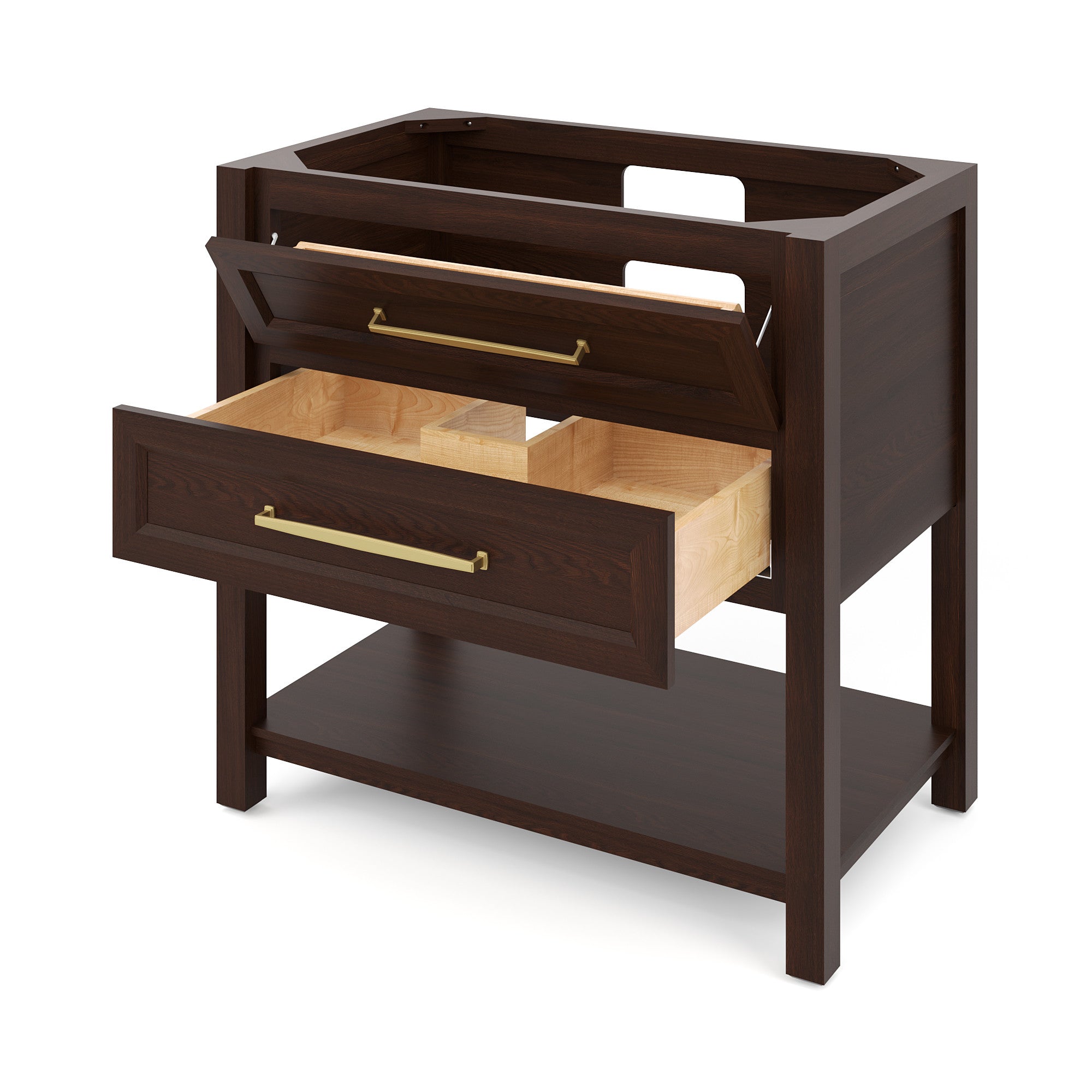 Kipling 36" W  Single Basin Bathroom Vanity Set Black, Black Granite Vanity Top, Rectangle Bowl | KitchBath
