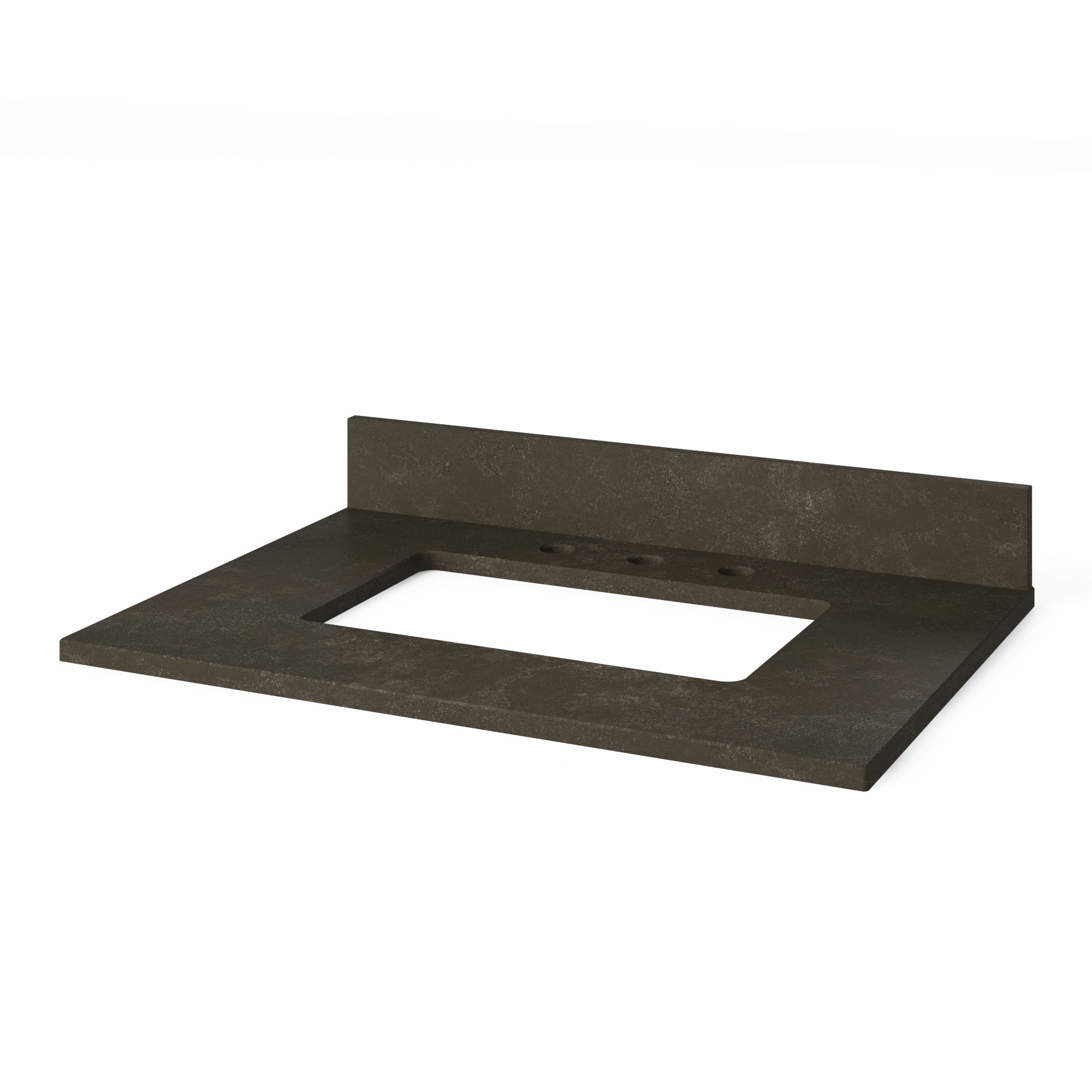 Theodora 30" Single Bathroom Vanity Set Dark Walnut, Blue Limestone Vanity Top, Rectangle Bowl | KitchBath