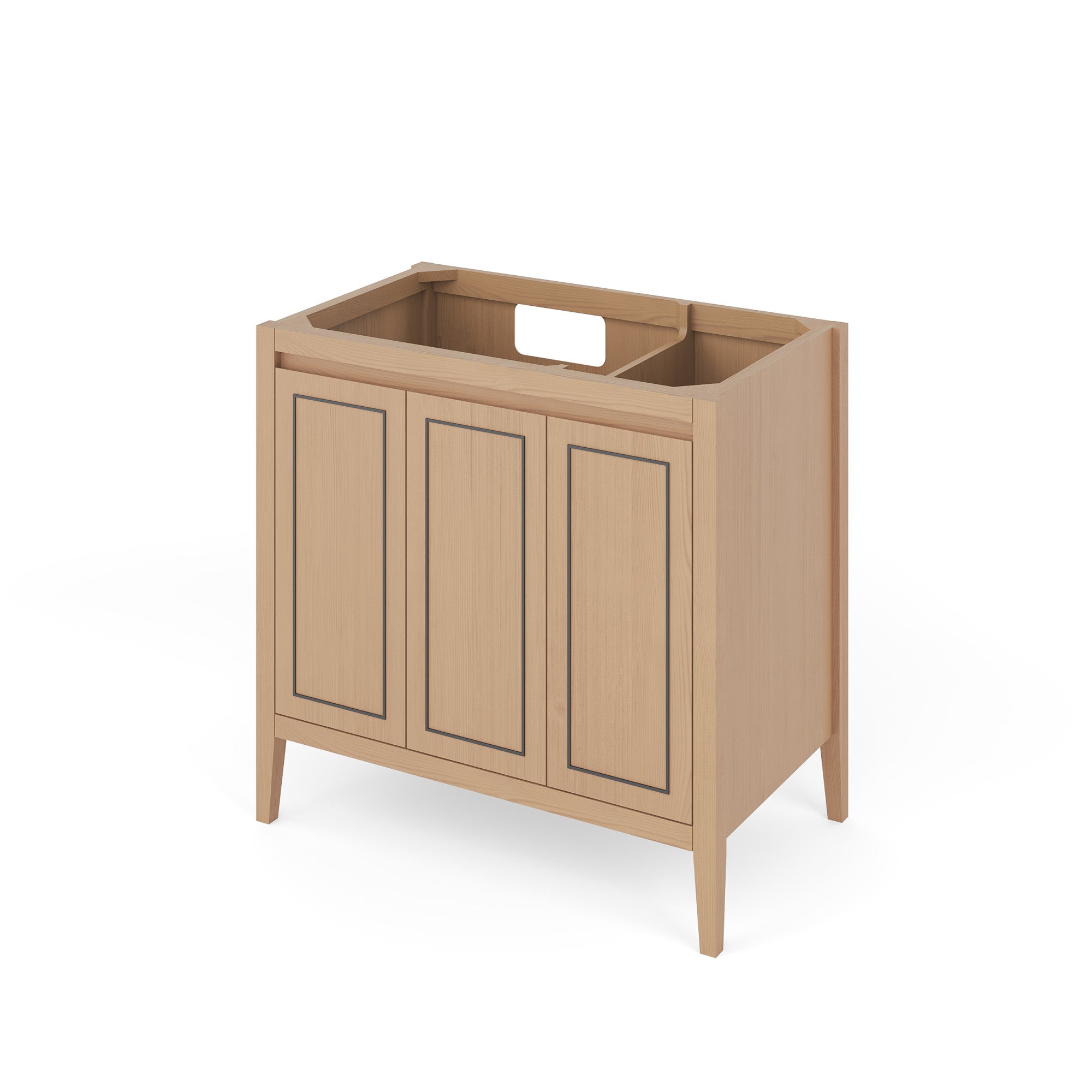 Percival 36" Single Bathroom Vanity Set Natural Oak, White Resin Vanity Top, Rectangle Bowl | KitchBath