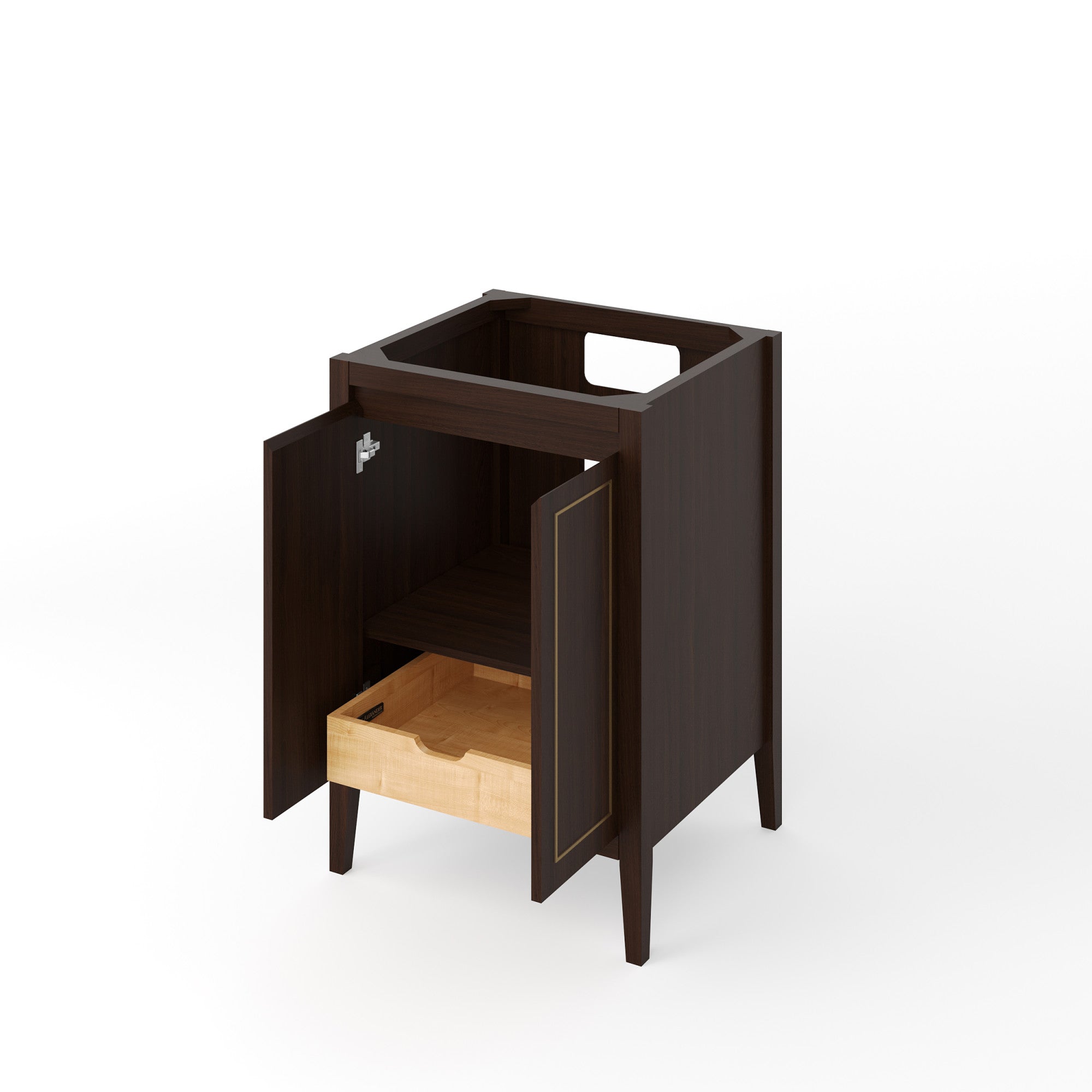Percival 24" Single Bathroom Vanity Set Natural Oak, Grey Quartz Vanity Top, Rectangle Bowl | KitchBath