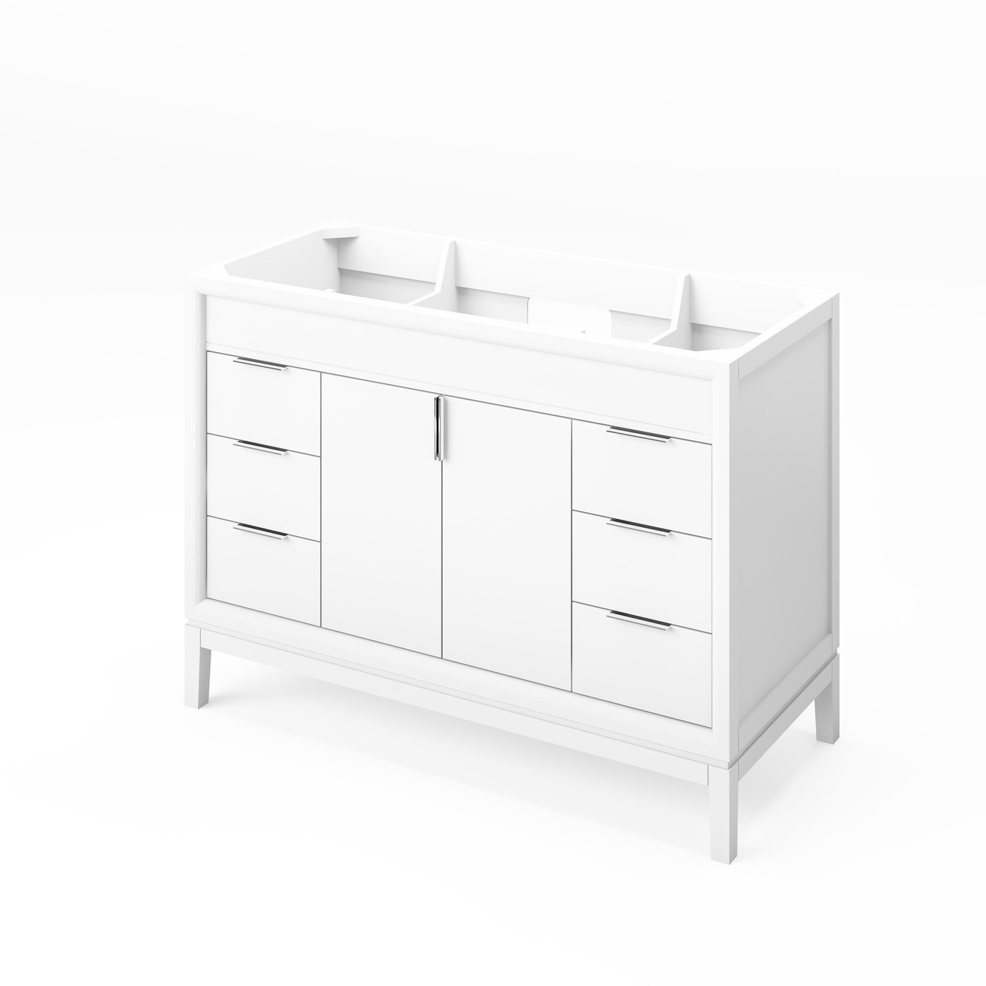 Theodora 48" White Theodora Vanity, White Quartz Vanity Top, Undermount Rectangle Bowl | KitchBath