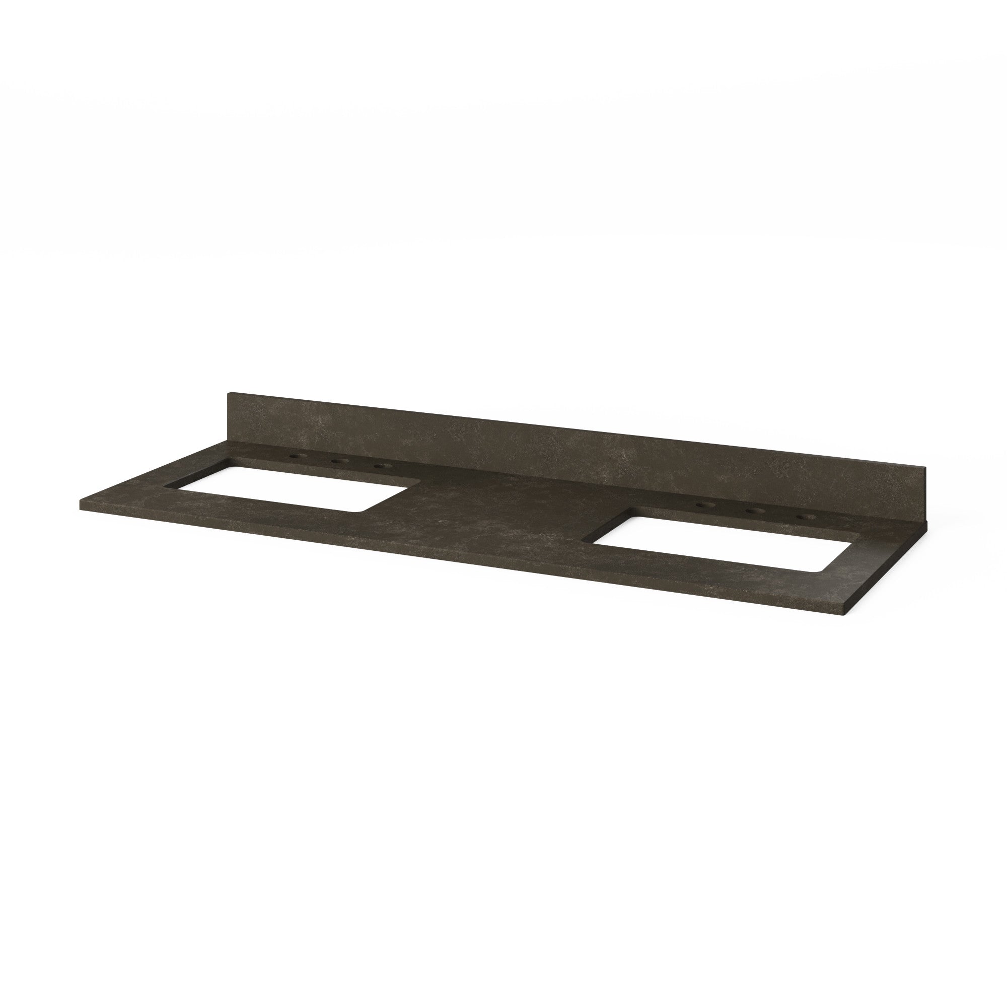 Theodora 60" Double Bathroom Vanity Set Natural Oak, Blue Limestone Vanity Top, Rectangle Bowl | KitchBath