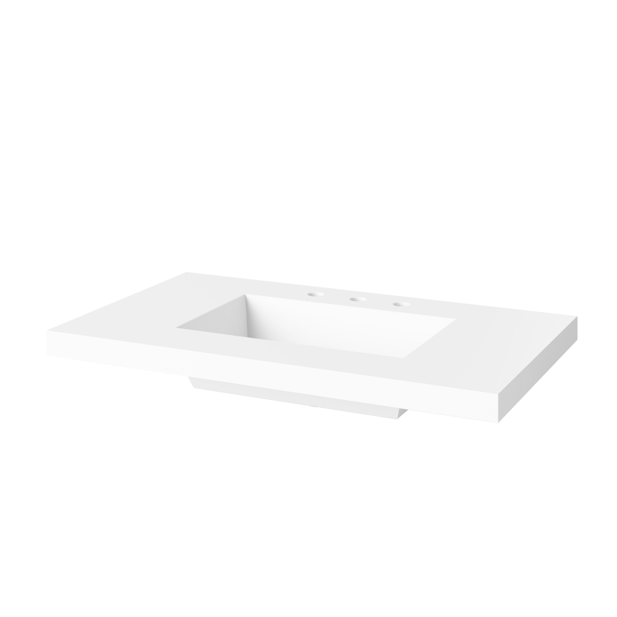 Kipling 36" W  Single Basin Bathroom Vanity Set White, White Resin Vanity Top, Rectangle Bowl | KitchBath