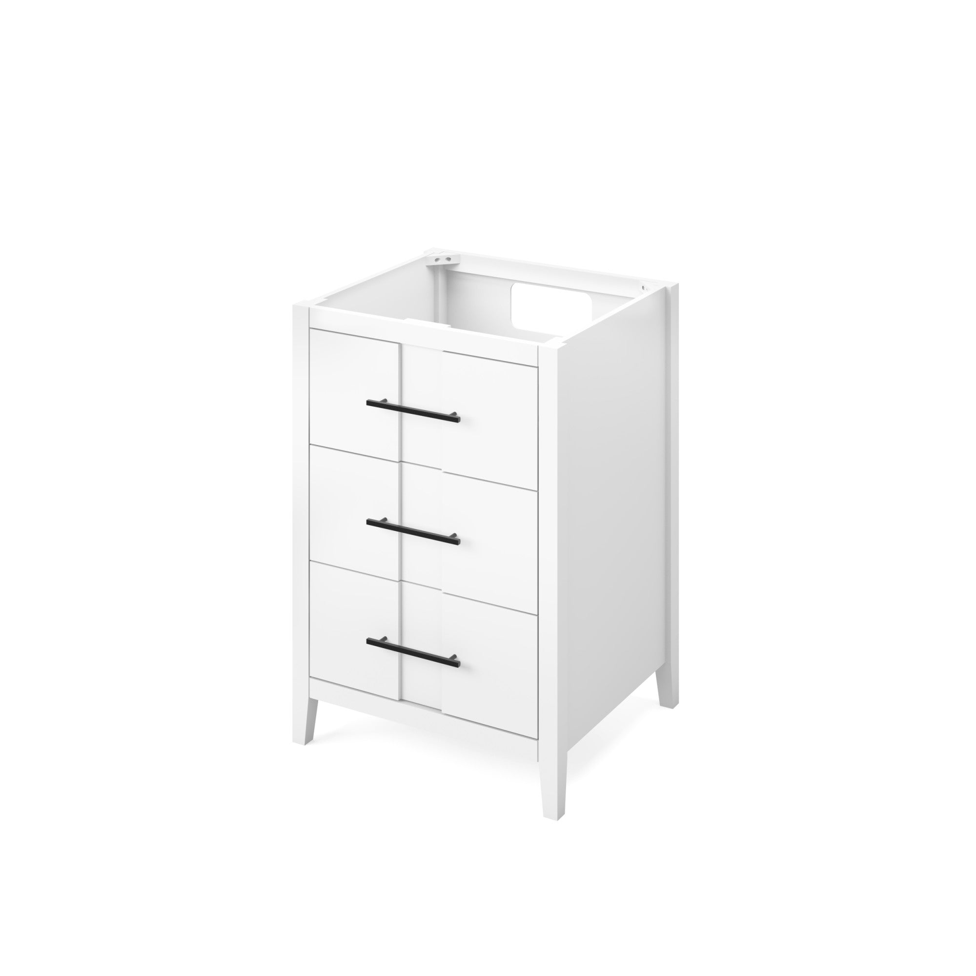 Katara 24" Single Bathroom Vanity Set White, White Resin Vanity Top, Rectangle Bowl | KitchBath