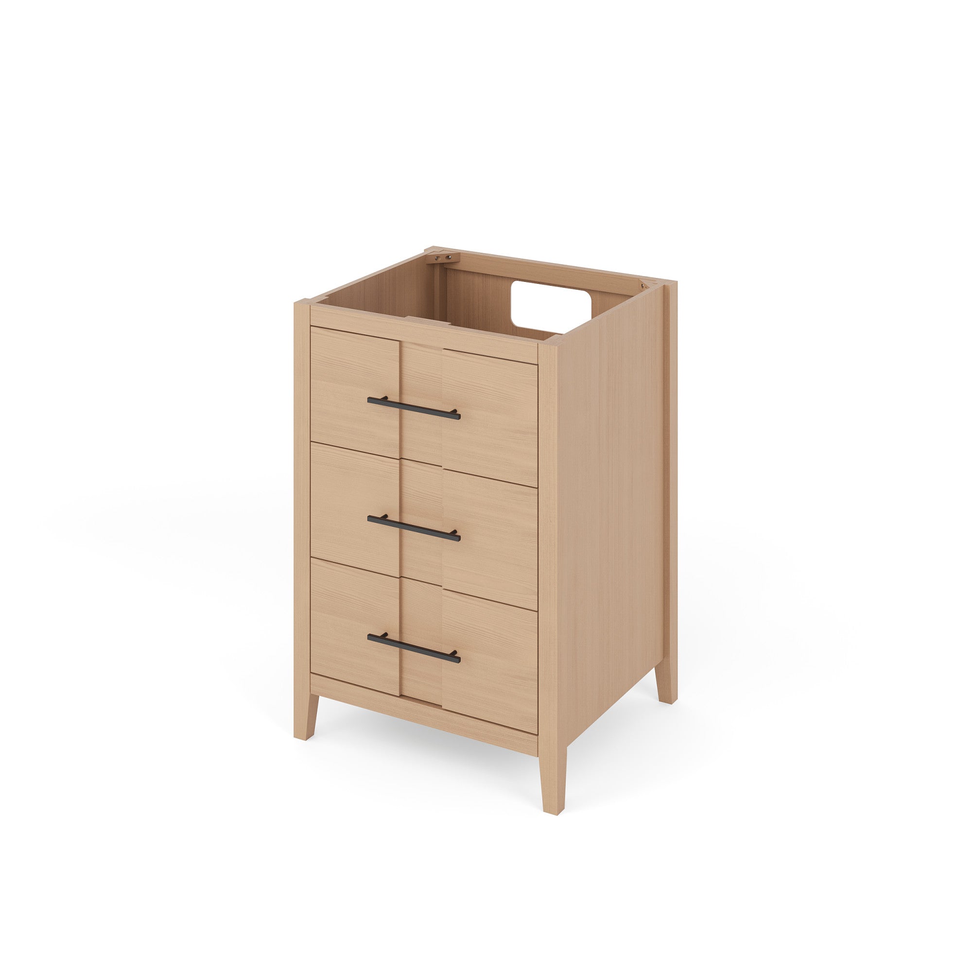 Katara 24" Single Bathroom Vanity Set Natural Oak, White Quartz Vanity Top, Rectangle Bowl | KitchBath