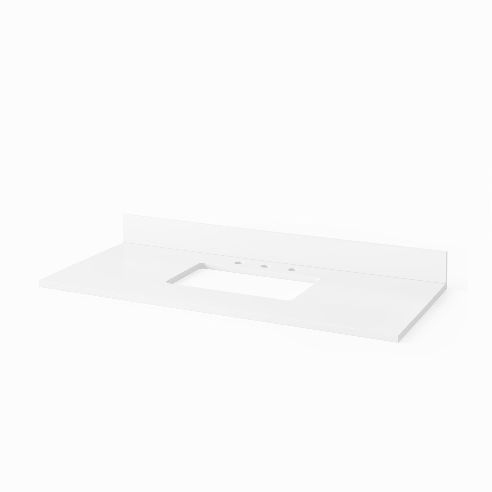 Katara 48" Black Katara Vanity, White Quartz Vanity Top, Undermount Rectangle Bowl | KitchBath