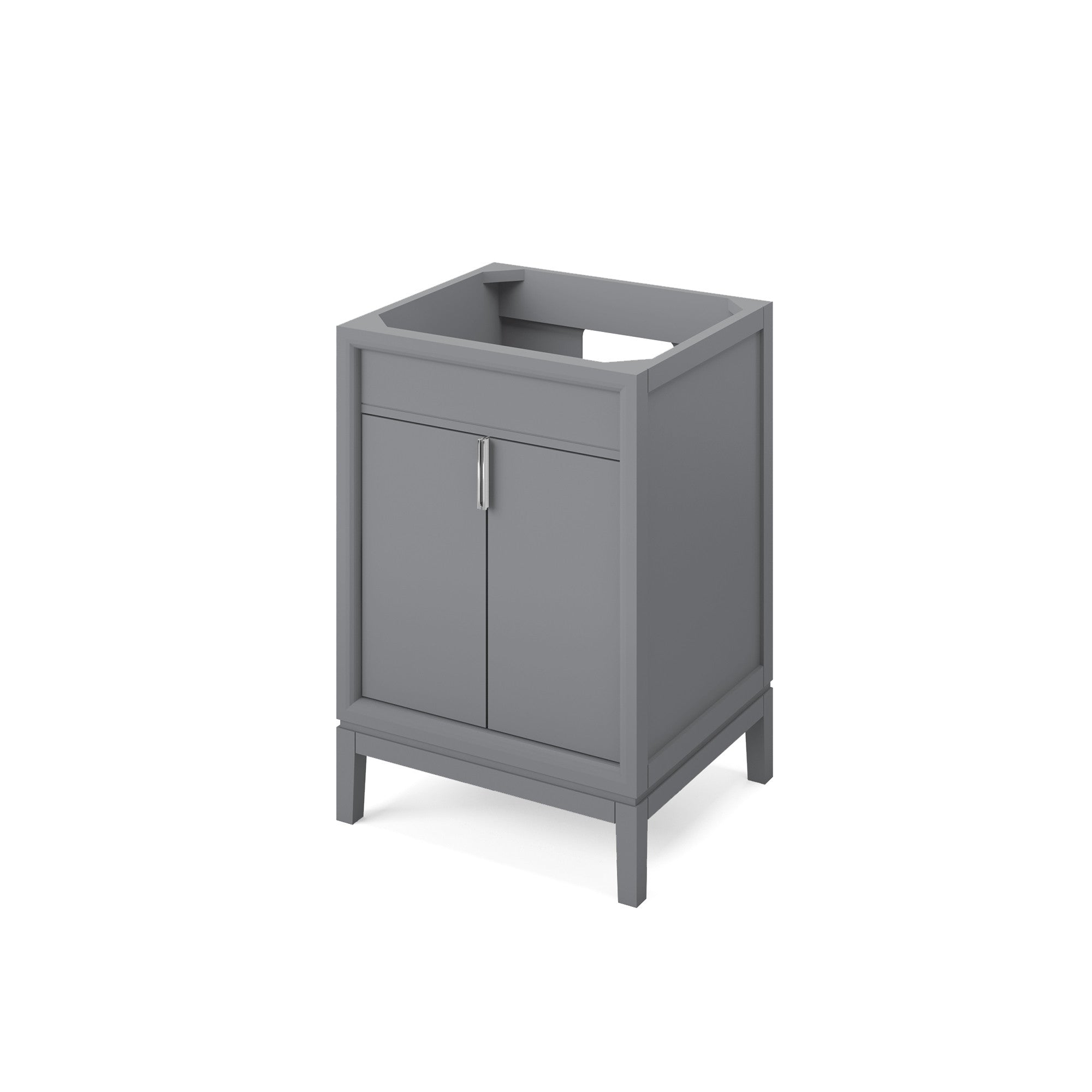 Theodora 24" Grey Theodora Vanity, White Quartz Vanity Top, Undermount Rectangle Bowl | KitchBath