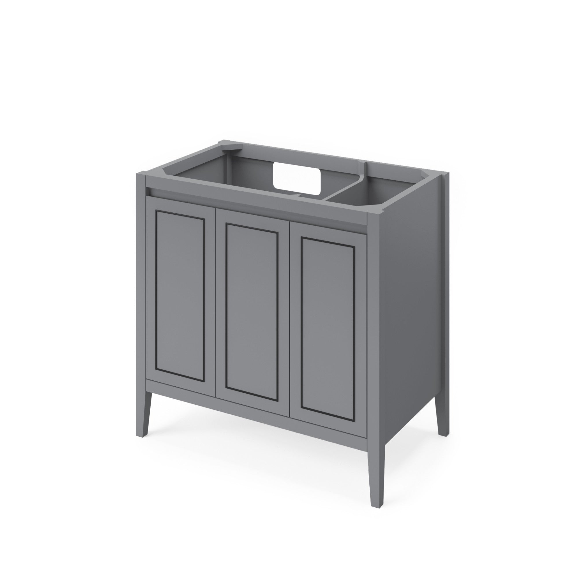 Percival 36" Single Bathroom Vanity Set Grey, White Resin Vanity Top, Rectangle Bowl | KitchBath