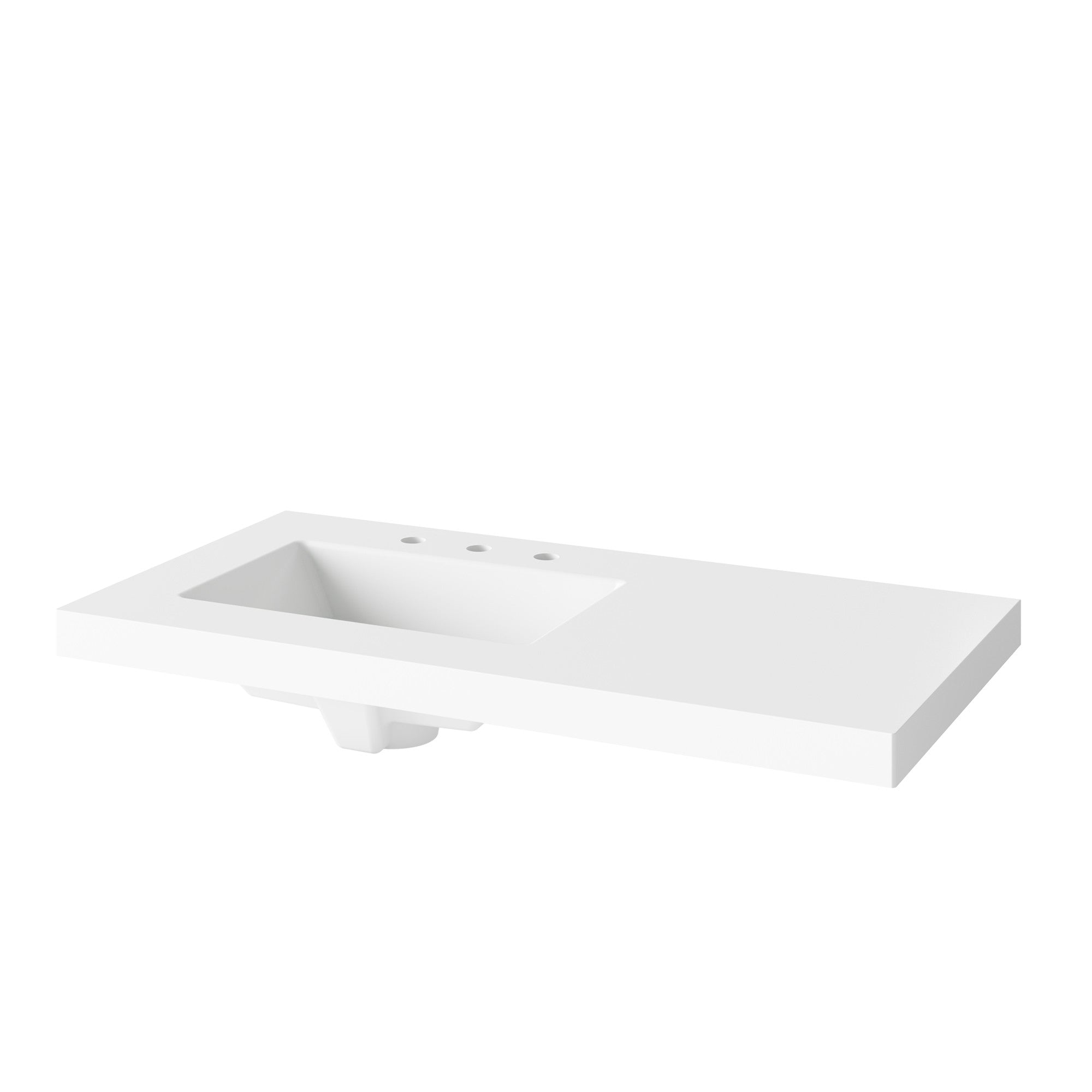 Katara 42" Single Bathroom Vanity Set Grey, White Resin Vanity Top, Rectangle Bowl | KitchBath