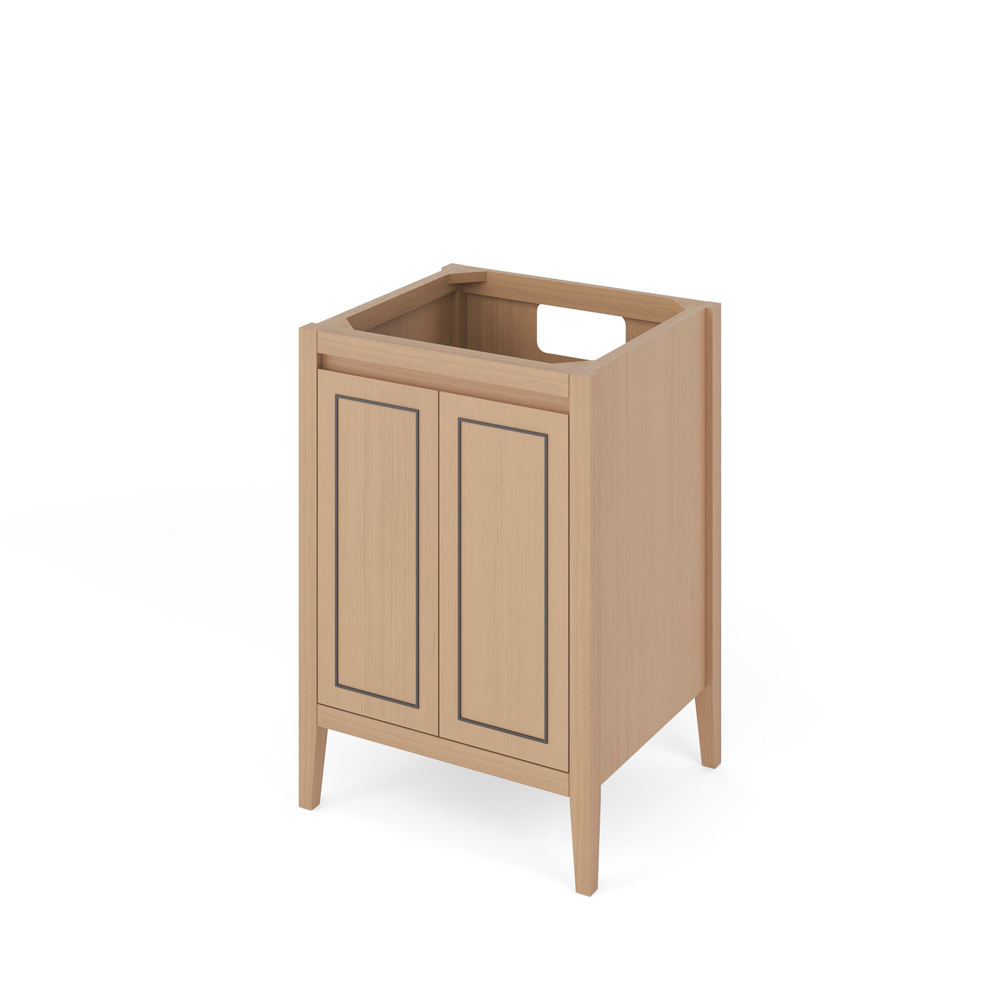 Percival 24" Single Bathroom Vanity Set Natural Oak, White Quartz Vanity Top, Rectangle Sink | KitchBath
