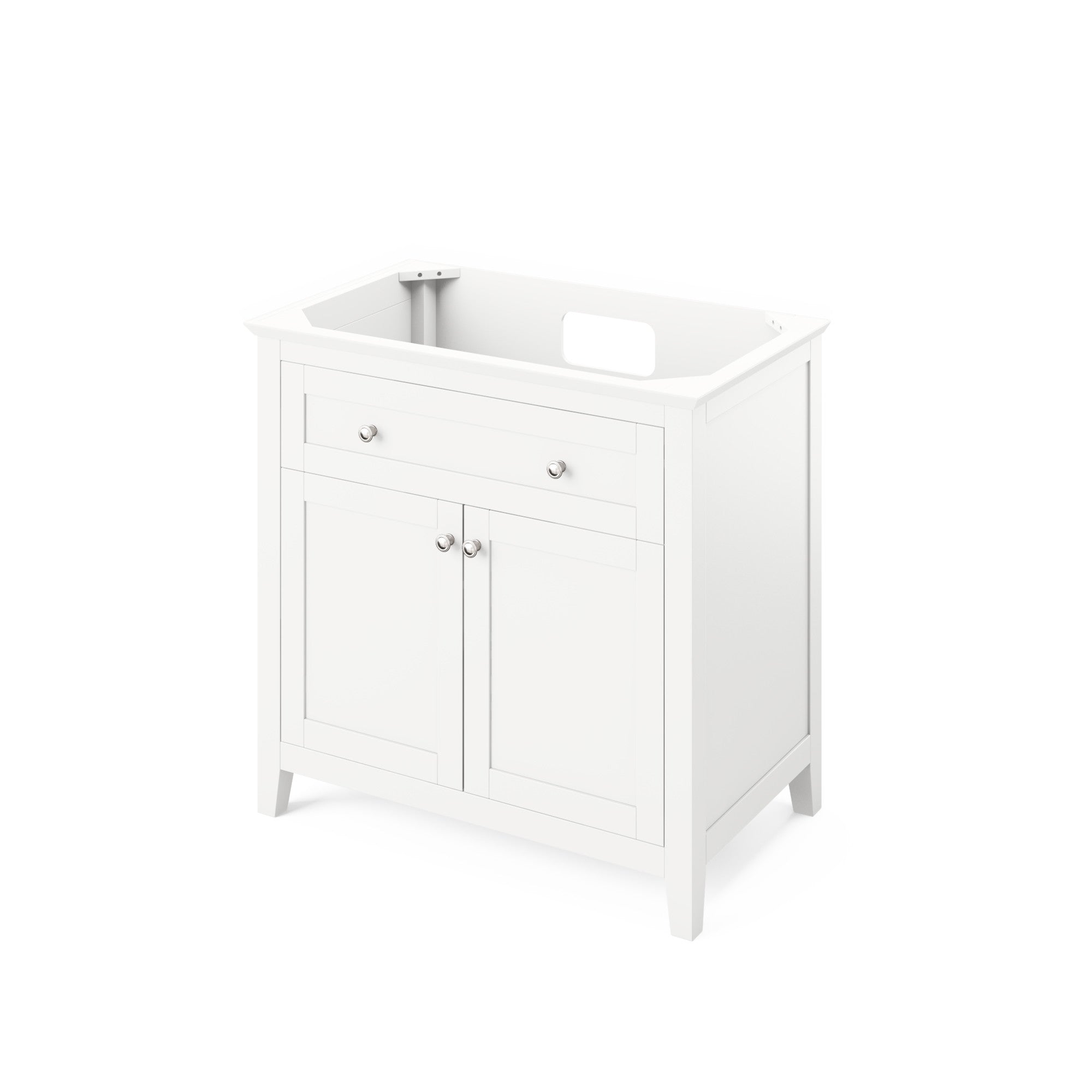 36" White Chatham Vanity, Calacatta Vienna Quartz Vanity Top, undermount rectangle bowl | KitchBath