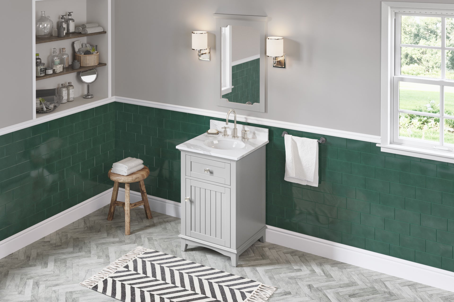 24" Grey Savino Vanity | KitchBath