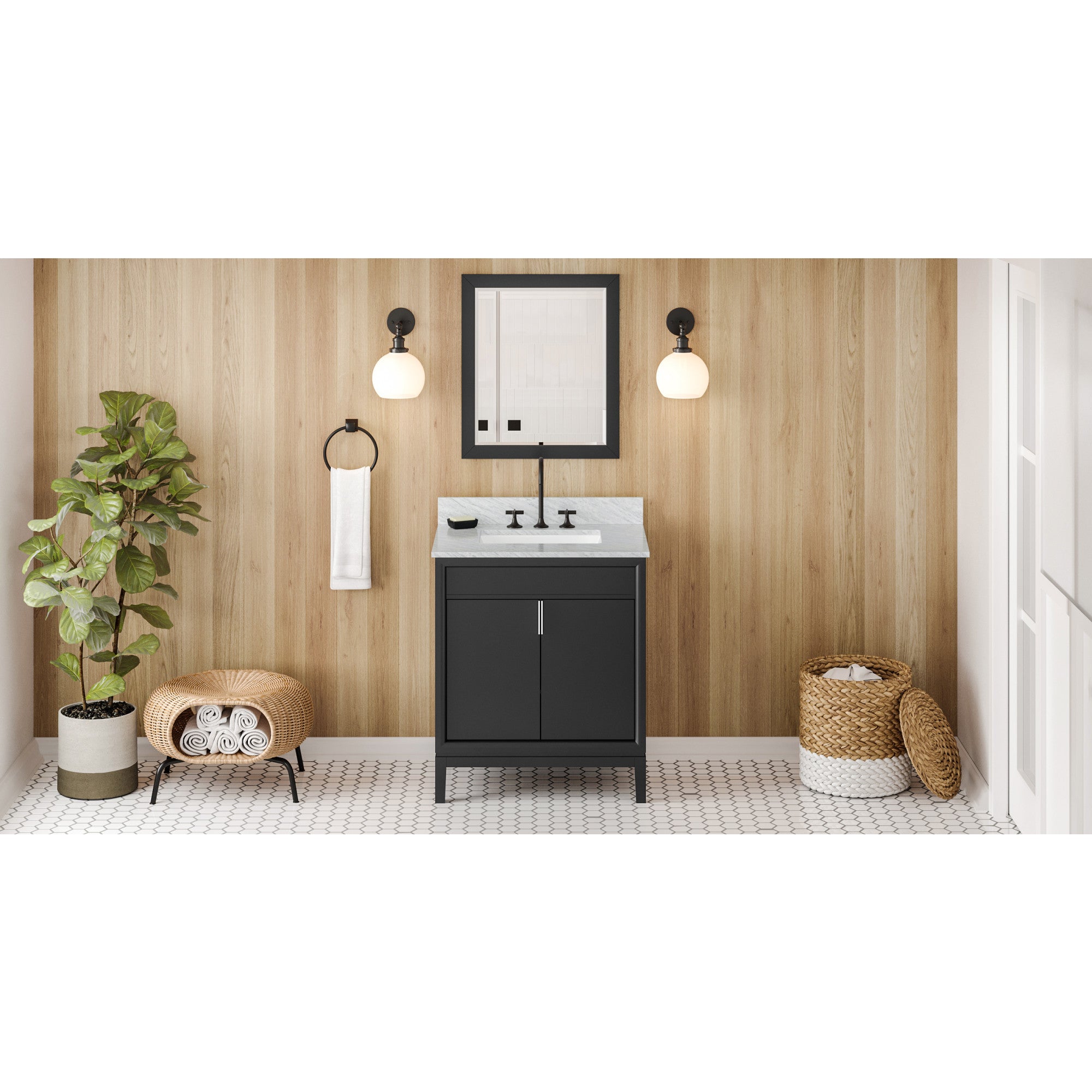 30" Black Theodora Vanity | KitchBath